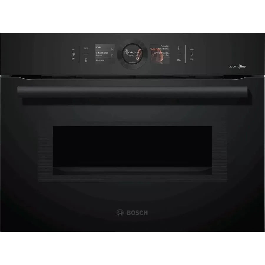 Bosch Accentline 45cm Built-in Combination Microwave Oven CMG836NC1 - Perfect for Modern Kitchens, Baking & Quick Meals