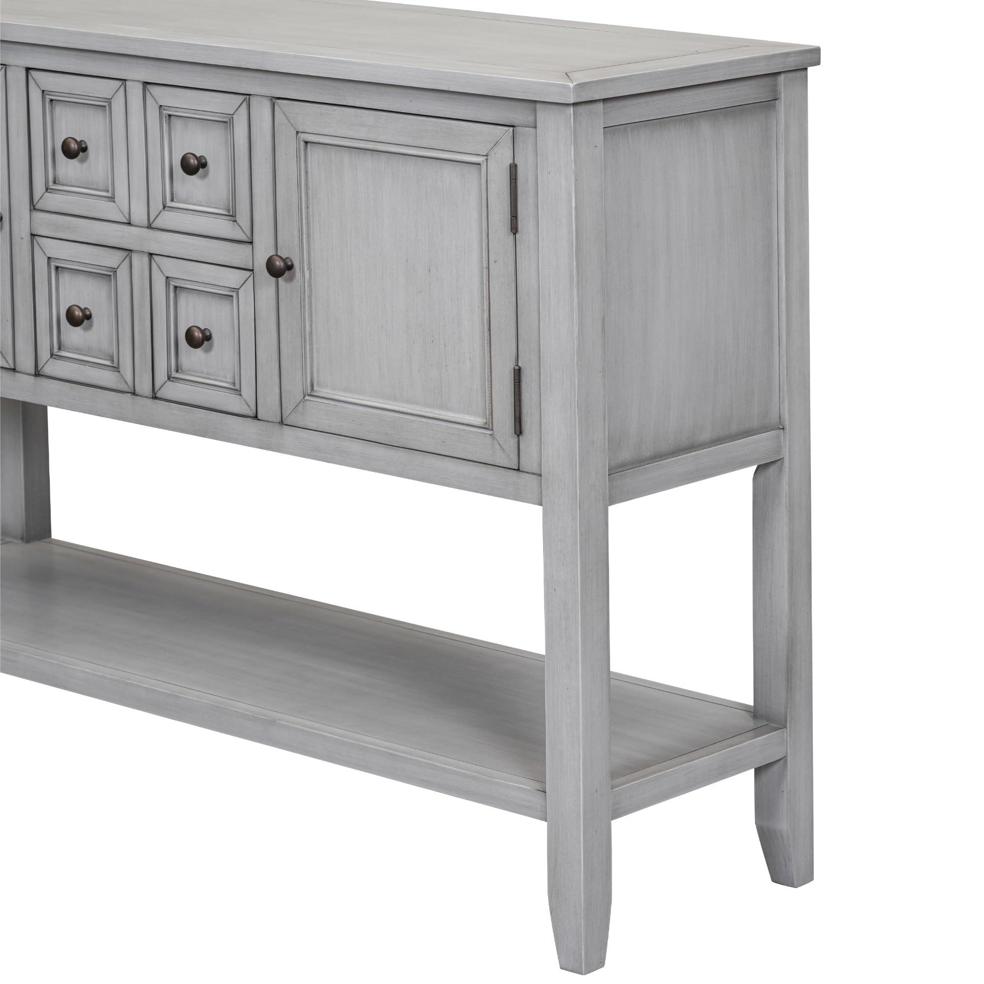 Merax Rustic Sideboard Buffet Cabinet with Storage - Antique Grey Console Table for Entryway, Living Room & Dining Room Storage Solution