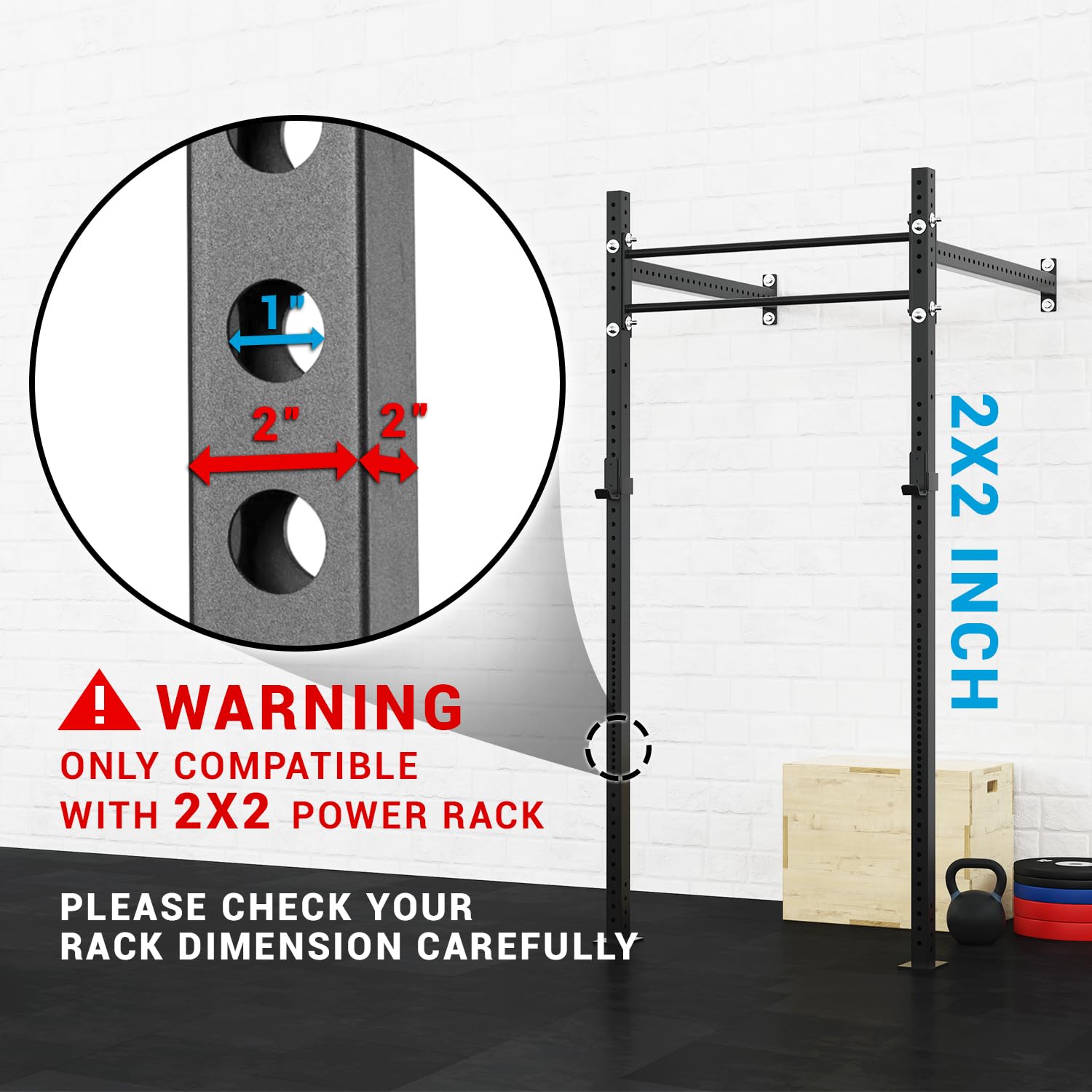 A2ZCARE Weight Plate Holder Attachment for Power Cage Rack - Olympic Weight Plate Storage Organizer (Fits 2-inch Plates) - Perfect for Home Gym & CrossFit Training