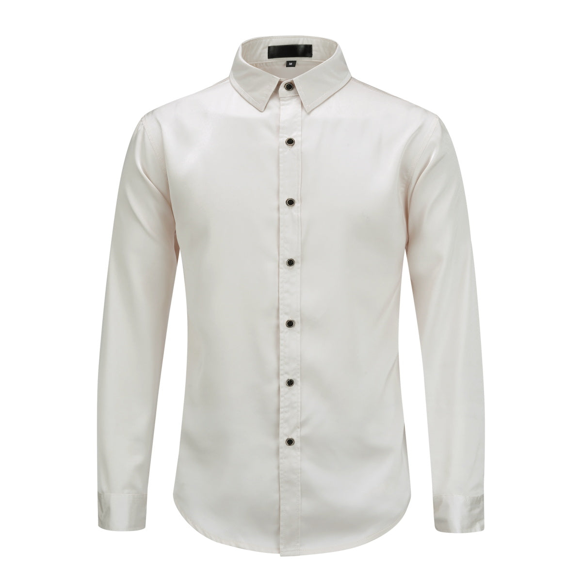 Premium Solid Color Men's Dress Shirt - Classic Beige Business Casual Shirt for Office, Wedding & Formal Occasions
