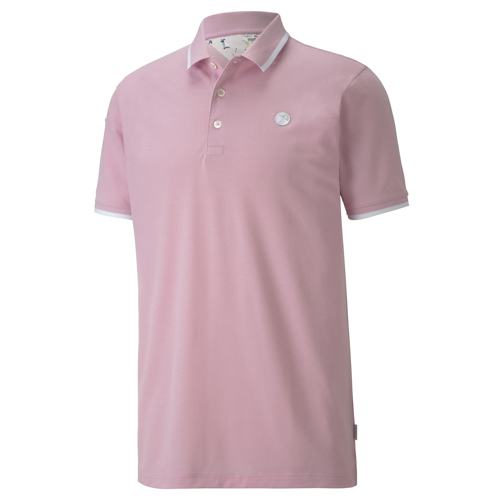 PUMA Men's Signature Tipped Polo Shirt - Pale Pink, 2XL - Casual Golf & Business Casual Wear for Men
