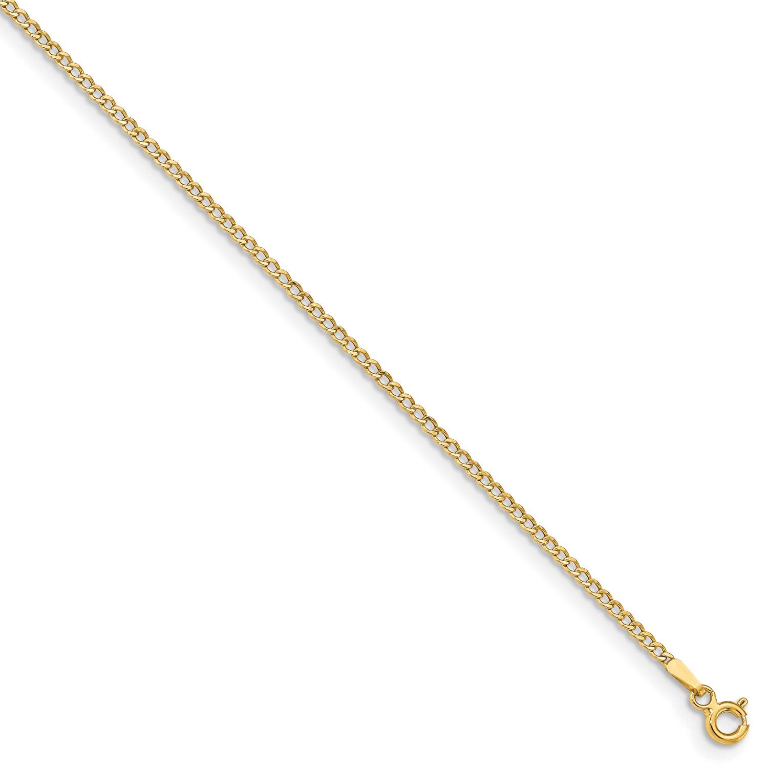 14K Yellow Gold Lightweight Curb Chain Necklace, Bracelet or Anklet - Elegant Layering Jewelry for Women, Dainty Everyday Wear, Gift for Her, Perfect for Casual & Formal Occasions