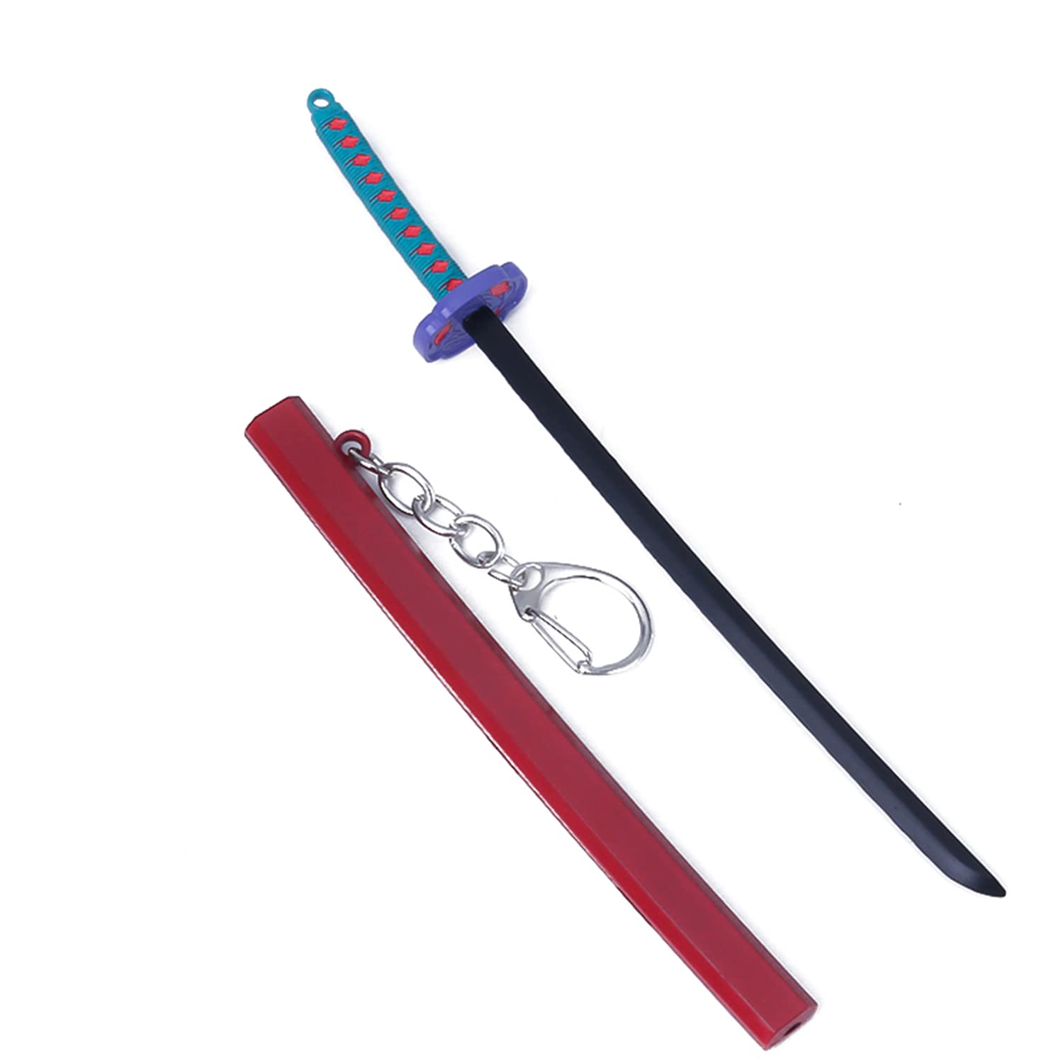 Demon Slayer Mini Katana Keychain - HANCHANG Anime Cosplay Accessory, Tanjiro Merch for Men, Perfect for Keyring, Bag Charm, and Gift Collection