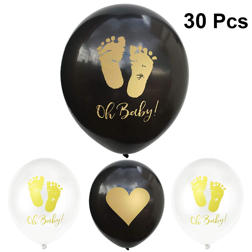 30 Pack Black Latex Balloons for Wedding Decorations, Birthday Parties, Baby Showers - Elegant Accent Decor with Premium Trim for Events & Celebrations