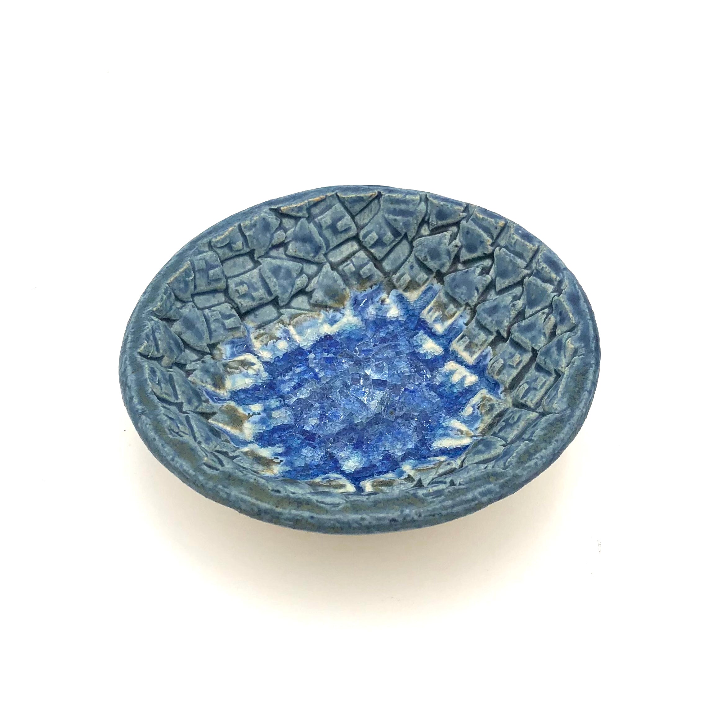 Cathy Broski Ceramic Jewelry Bowl with Glass Bottom - Elegant Storage for Rings, Earrings & Necklaces - Perfect for Dresser, Vanity & Bathroom Organization (Assorted Designs)