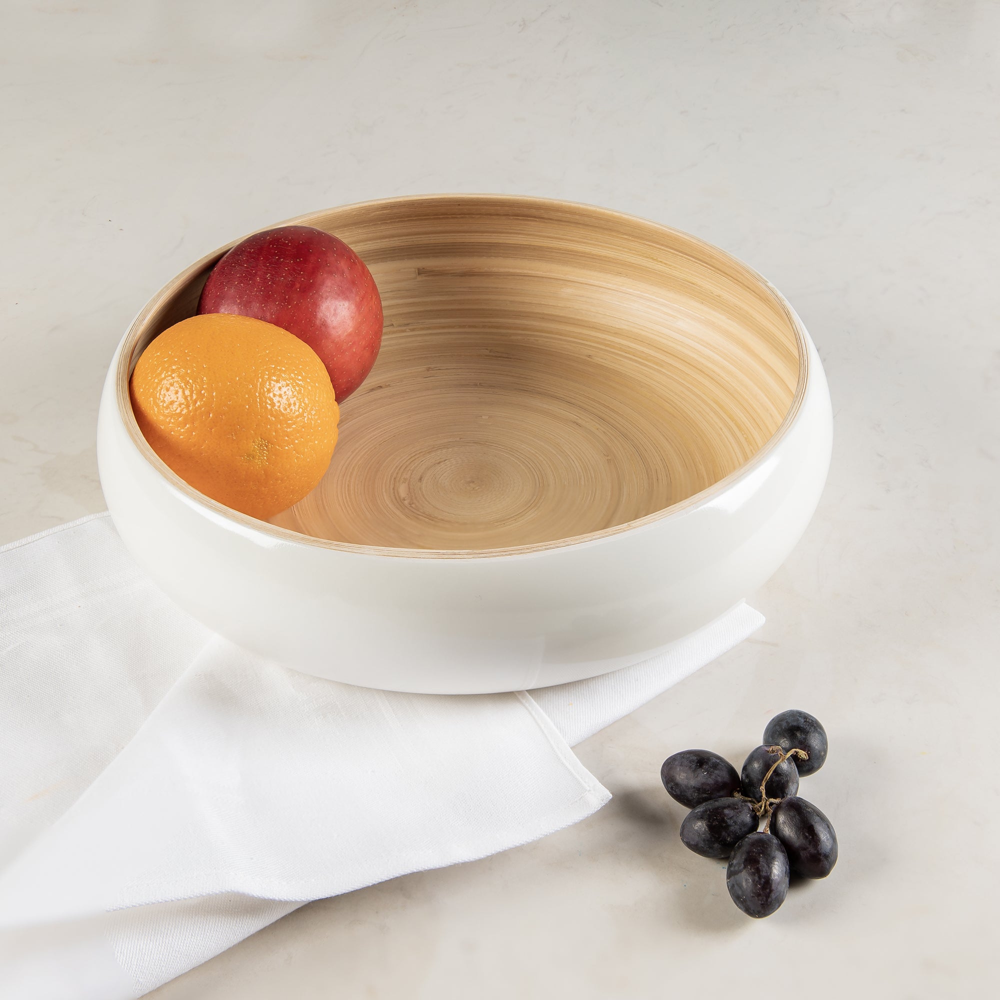 Lexa 12-Inch Bamboo Fruit Bowl – Eco-Friendly, Durable & Stylish Serving Bowl for Fresh Fruits, Snacks & Kitchen Decor