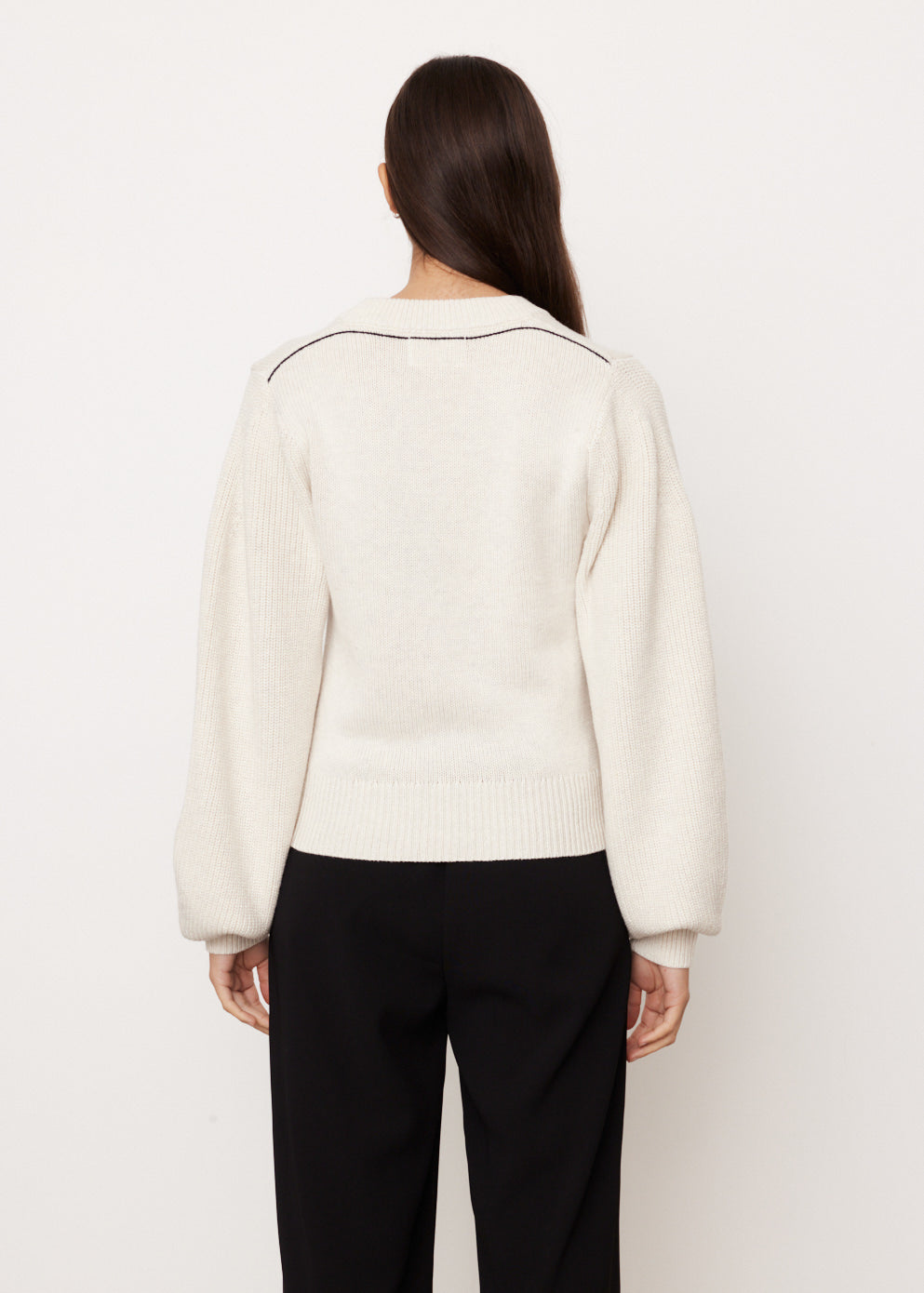 Stylish Balloon Sleeve V-Neck Knit Sweater for Women | Soft & Comfortable Pullover | Perfect for Casual Outings, Date Nights & Office Wear