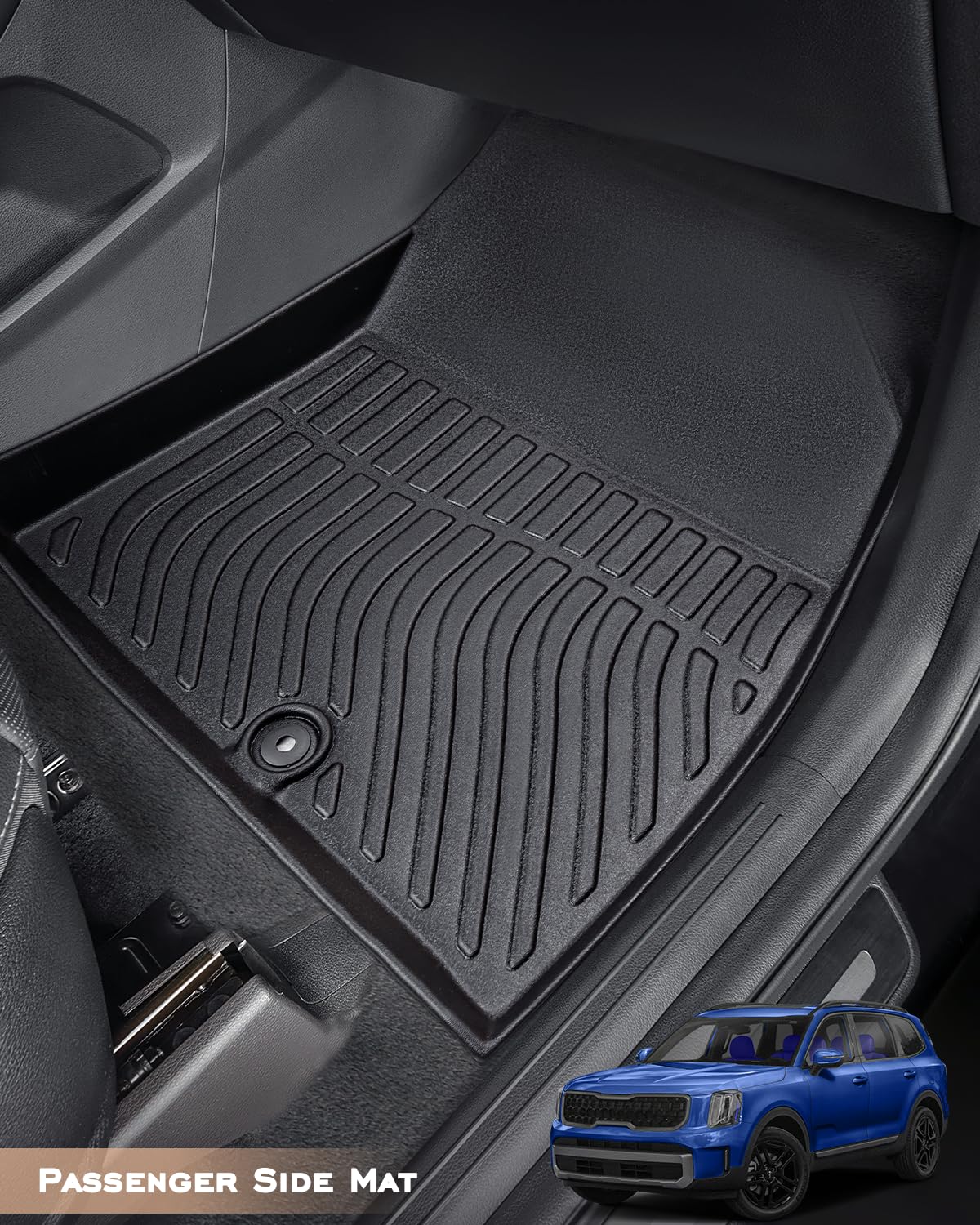 All-Weather Floor Mats for Kia Telluride 2020-2025 - Custom Fit Car Mats with Cargo Liner | Durable Trunk Mat Interior Accessories | Perfect for Road Trips, Family Travel & Outdoor Adventures