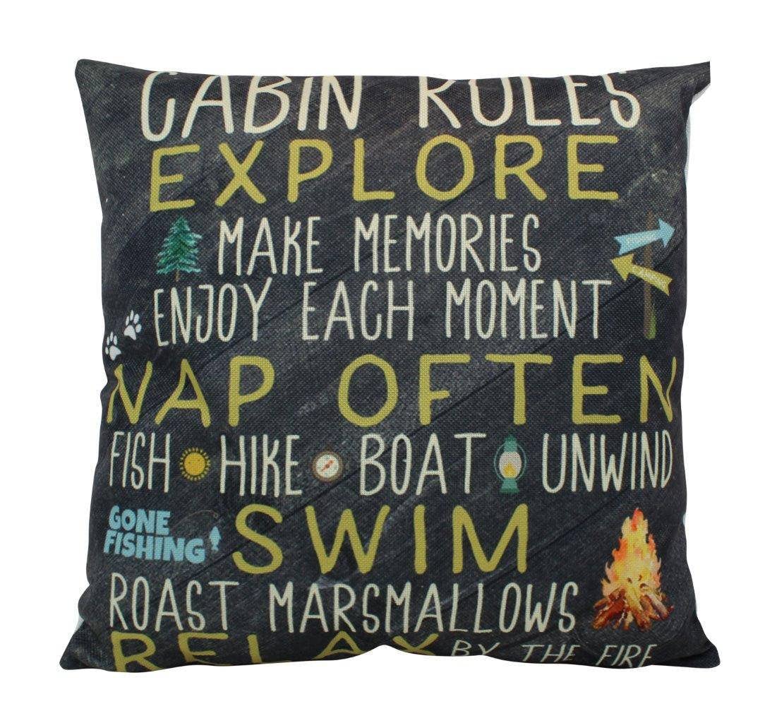 Cozy Cabin Life Pillow Cover - Farmhouse & Rustic Home Decor for Living Room, Bedroom - Black Throw Pillow for Sofa, Couch & Cabin Style Interiors