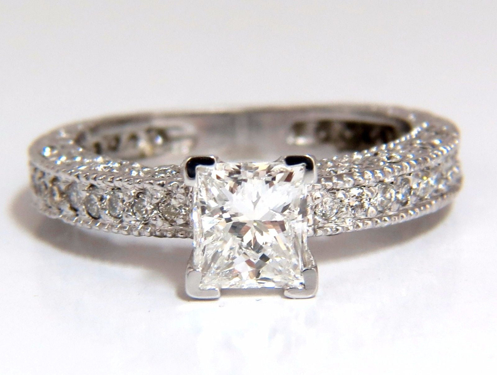 1.01ct Natural Princess Cut Diamond Ring in 14K Gold - Elegant Engagement & Wedding Ring for Women