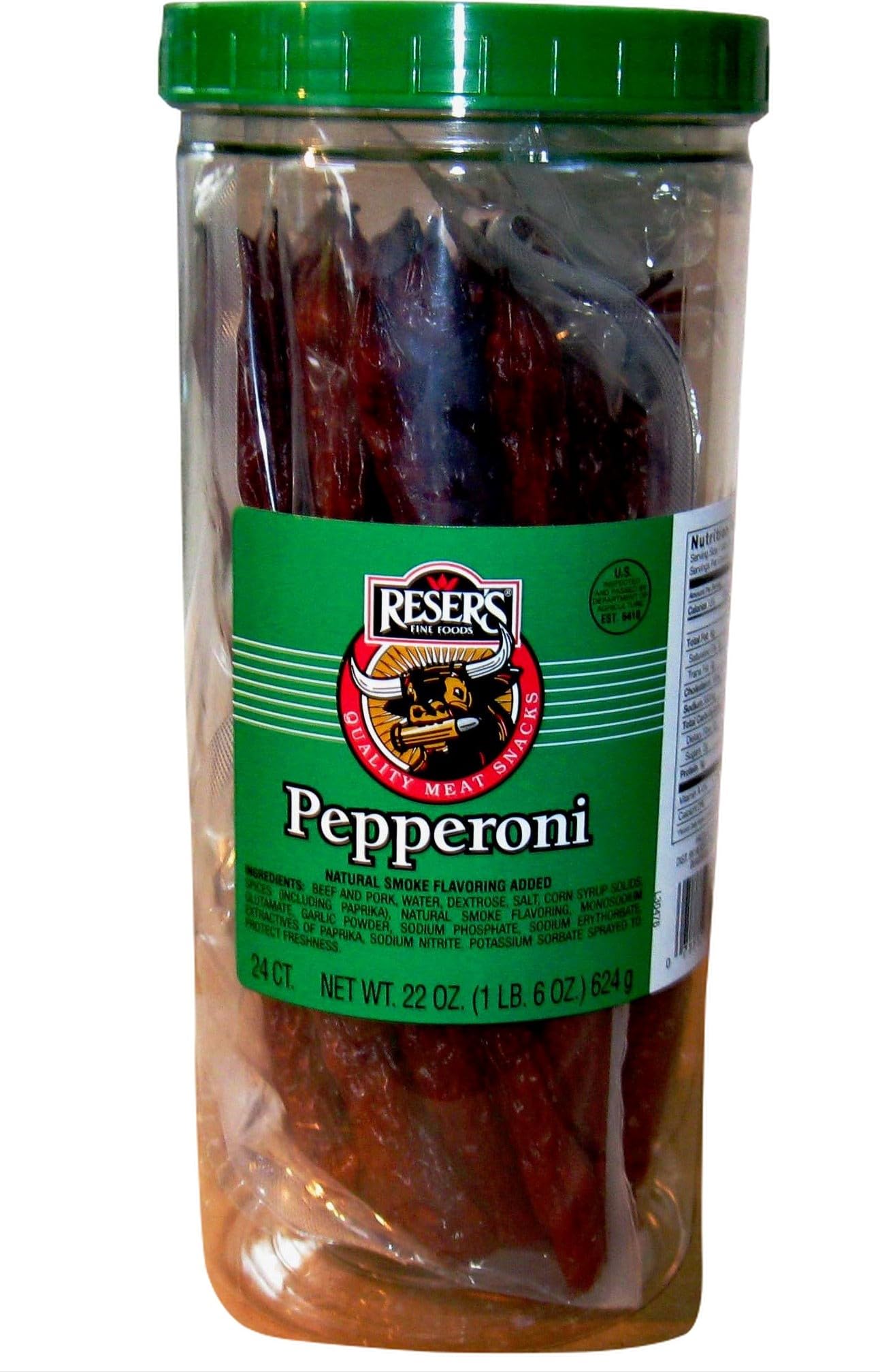 Reser's Premium Pepperoni Meat Snacks - 22oz (24 Count) | High Protein, Gluten-Free | Perfect for Road Trips, Office Snacks & Keto Diet