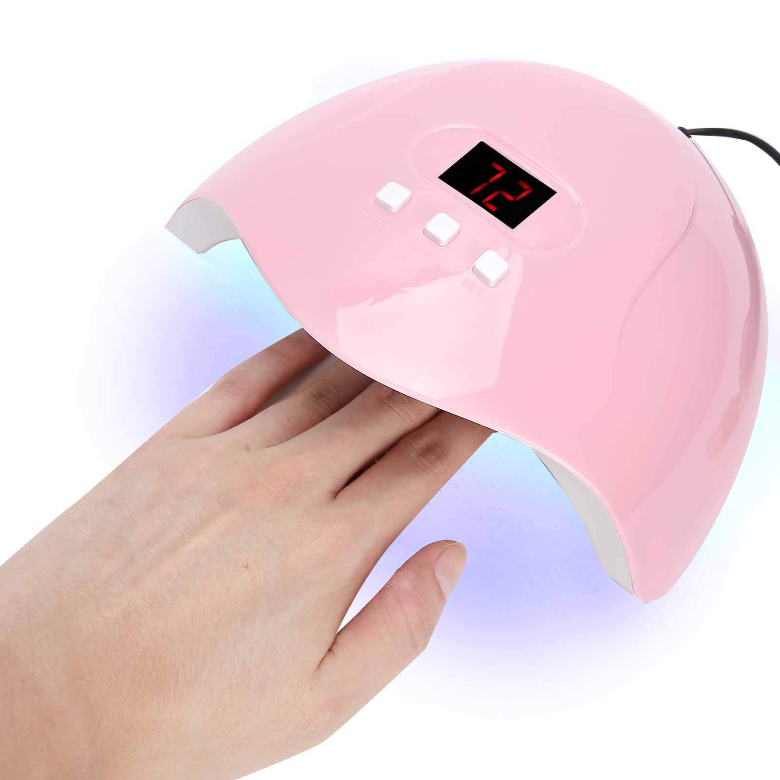 54W UV LED Nail Lamp with Auto Sensor - Professional Gel Nail Polish Dryer & Curing Light with 3 Timer Settings for Home Manicures & Salon Use - Perfect for Gel Polish, Acrylic Nails & Nail Art Drying