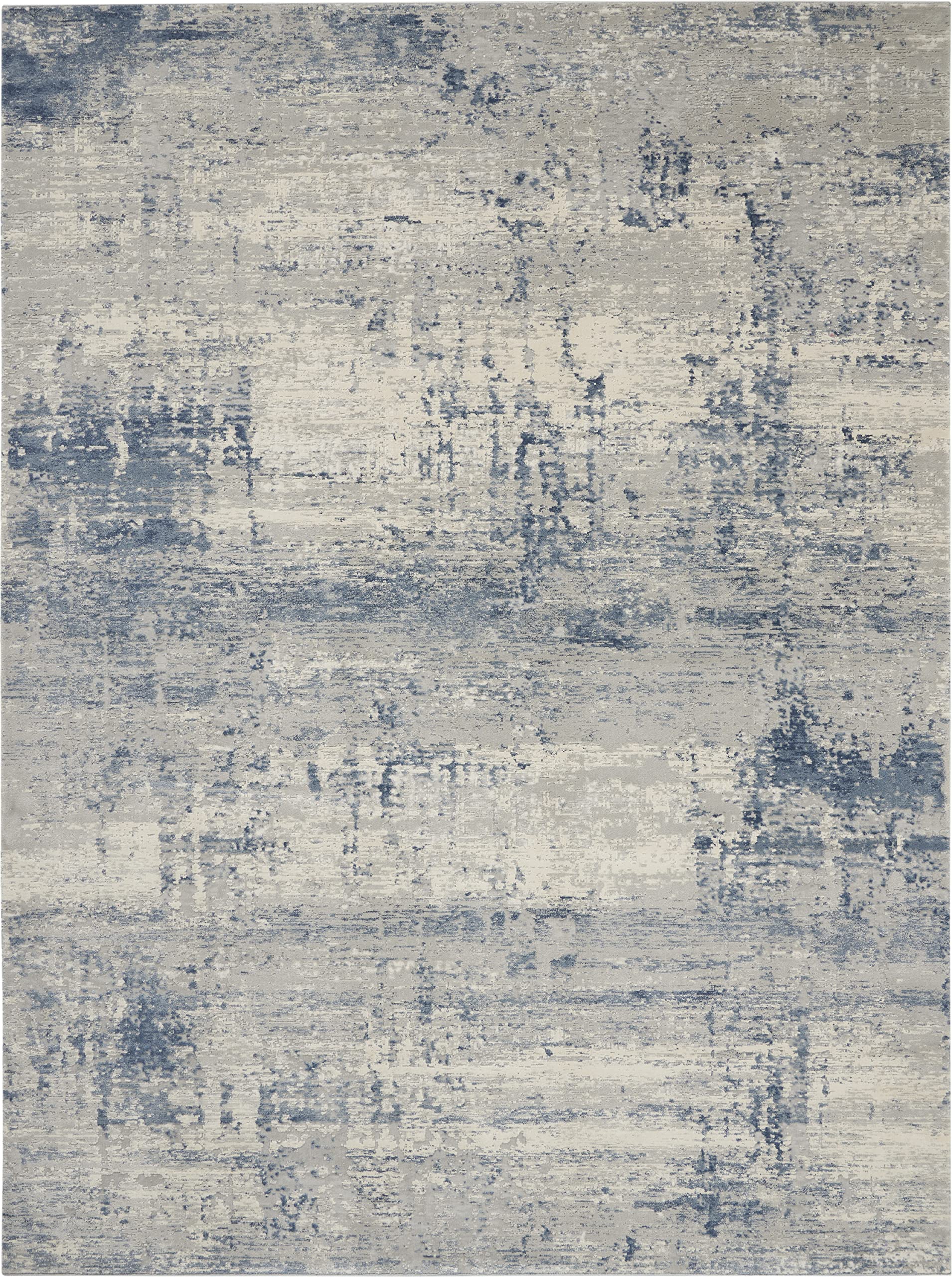 Nourison Rustic Textures Modern Artistic Ivory/Blue 7'10