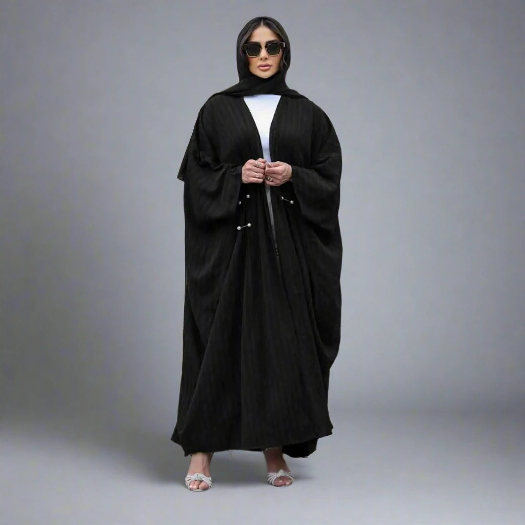 Muslim Women's Free Size Cardigan Open Abaya Dress - Modest Islamic Clothing for Prayer, Home & Outdoor Wear
