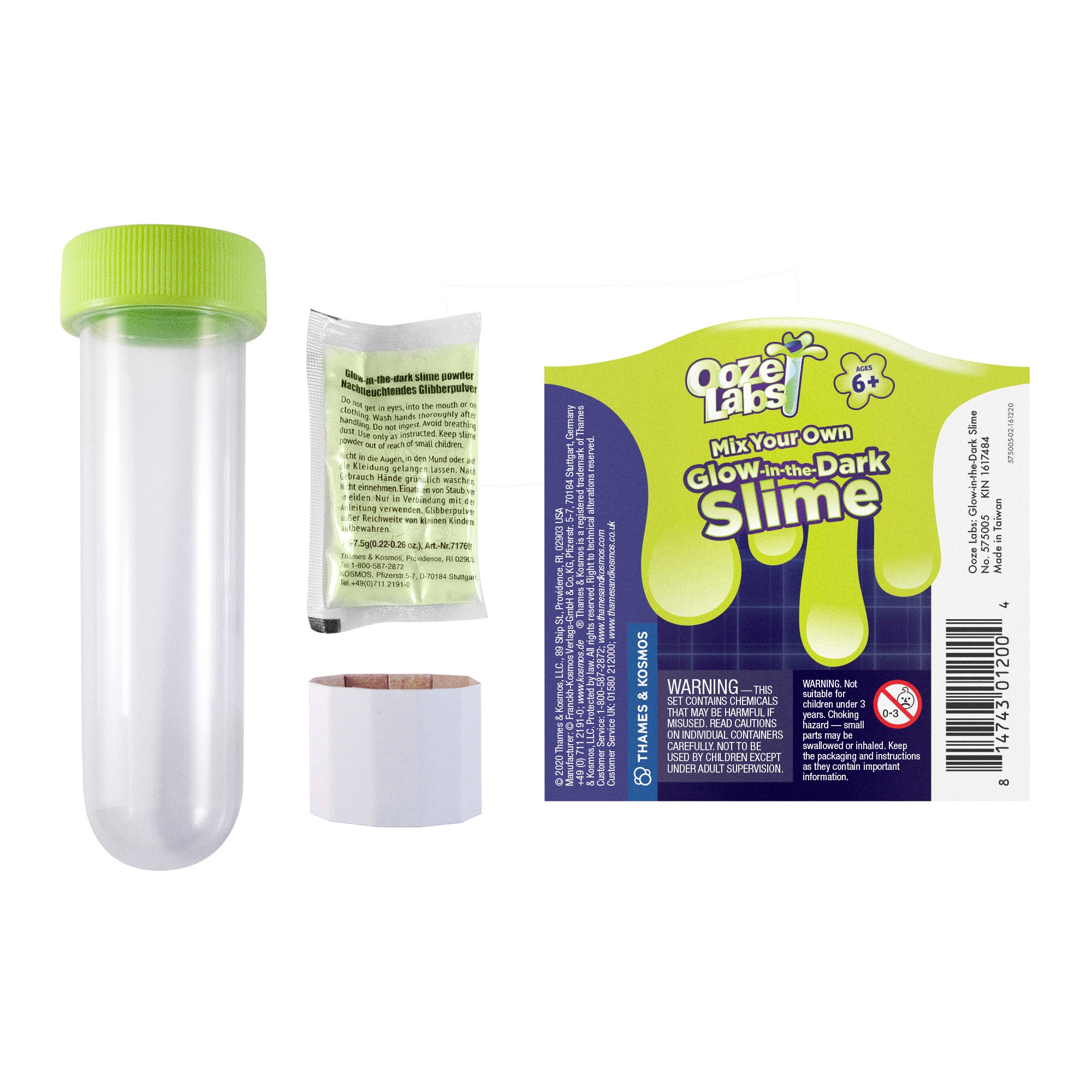 Ooze Labs 5: Glow in The Dark Slime Kit - 6 Pack DIY Science Experiment for Kids | Fun Sensory Play, Stress Relief & Party Favors for Boys & Girls