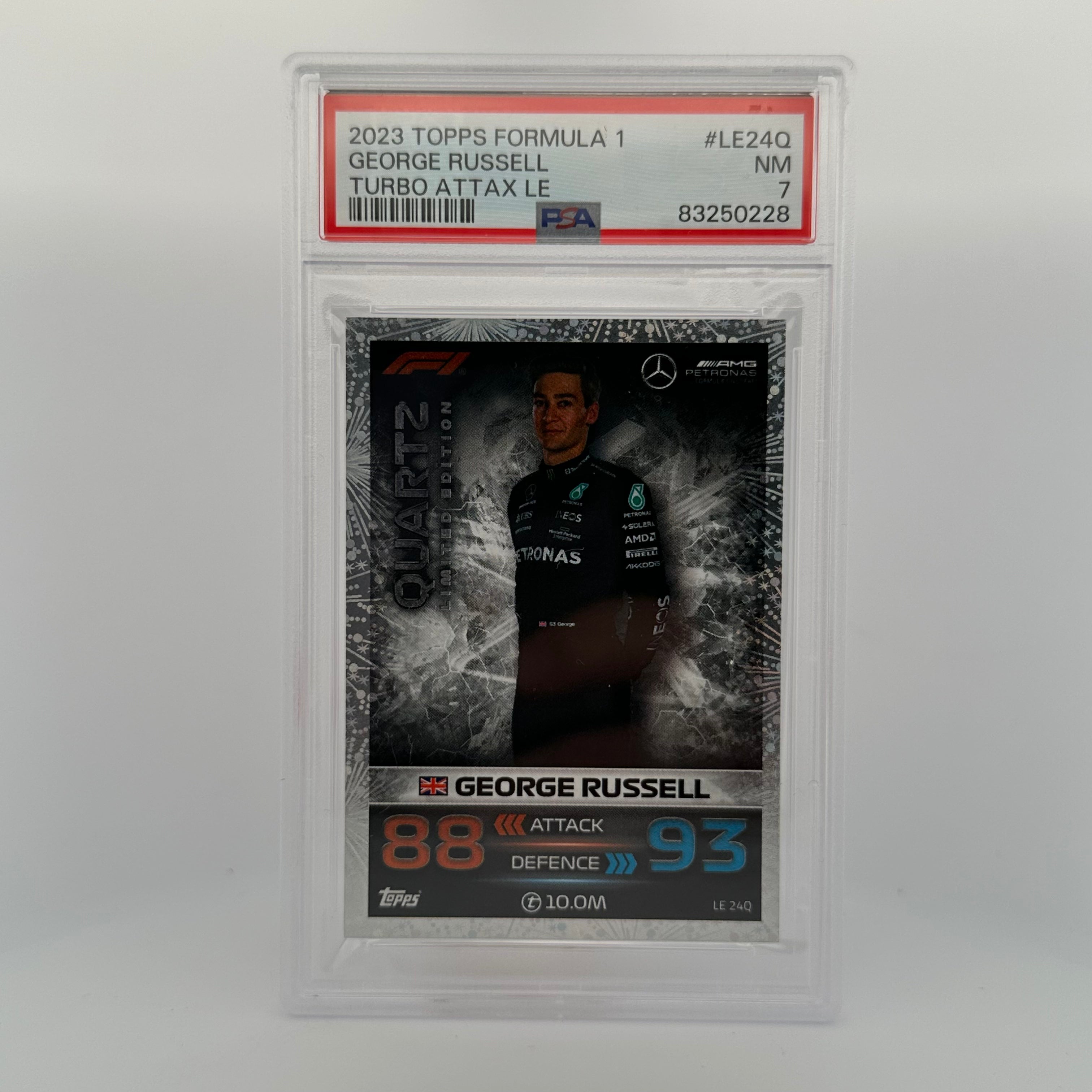 PSA 7 Graded George Russell #LE24Q Quartz Limited Edition F1 Racing Card - Perfect for Collectors, Fans & Sports Memorabilia Displays