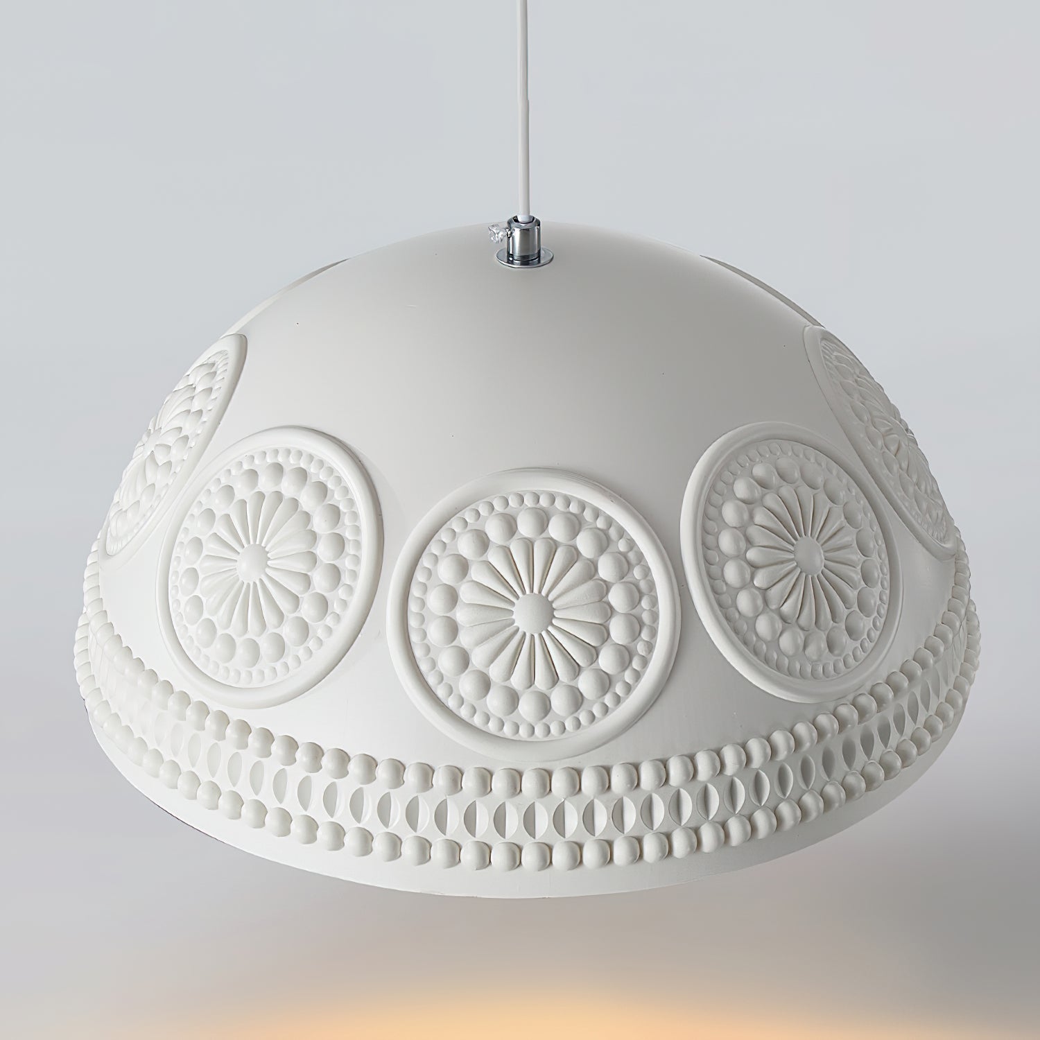 Modern Embossed Ripple Pendant Light - Handcrafted Glass Ceiling Lamp for Dining Room, Kitchen Island & Living Room Decor