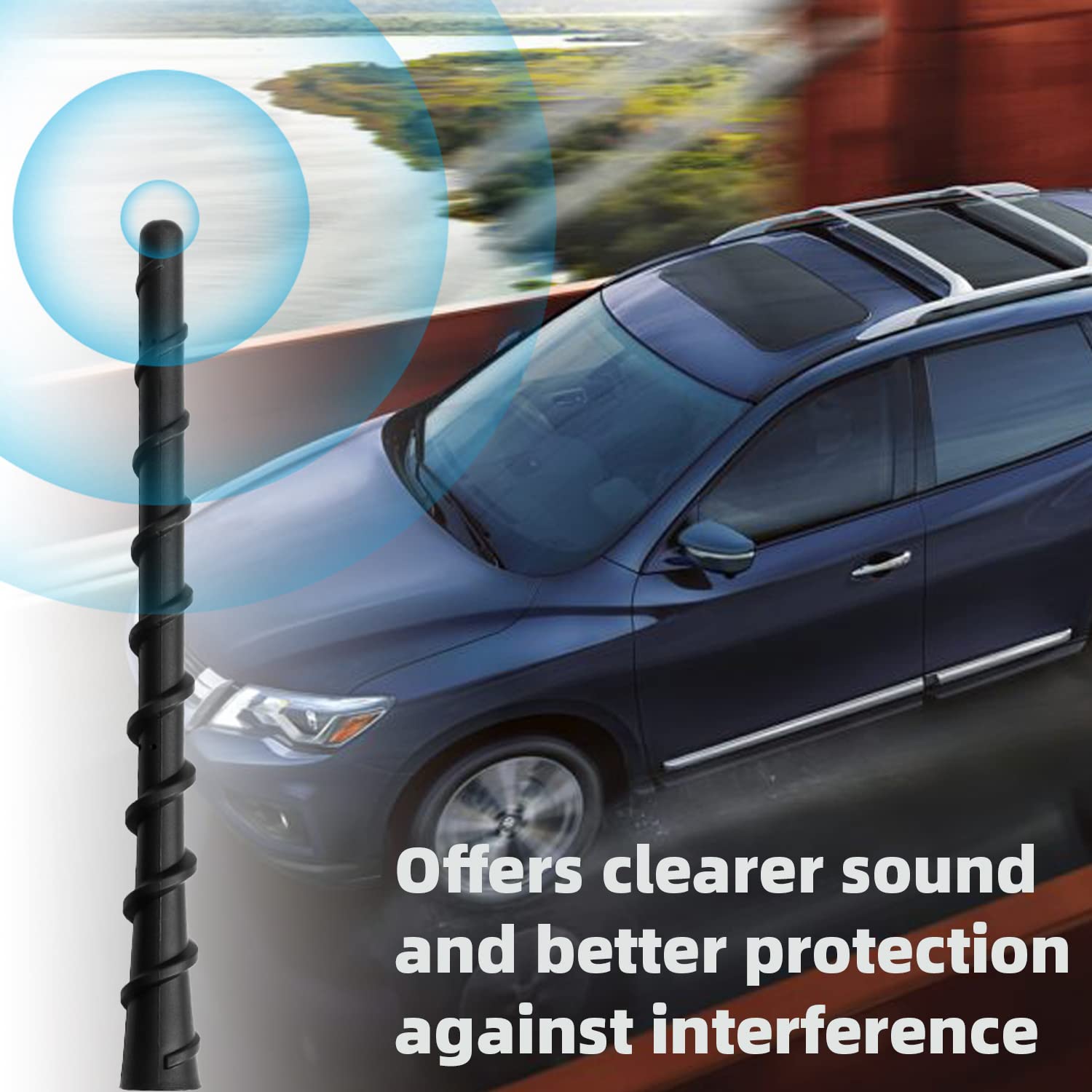 **KSaAuto 7 Inch Replacement Car Antenna Mast - Compatible with Nissan Pathfinder, Rogue, Murano, Cube, Juke, Versa, Kicks, Leaf, 370Z, 350Z, NV200 (2003-2023 Models) - Durable Radio Antenna for Enhanced FM/AM Signal Reception**    *(Perfect for Road Trips, Daily Commutes, and Improved Radio Clarity in Your Nissan Vehicle)*