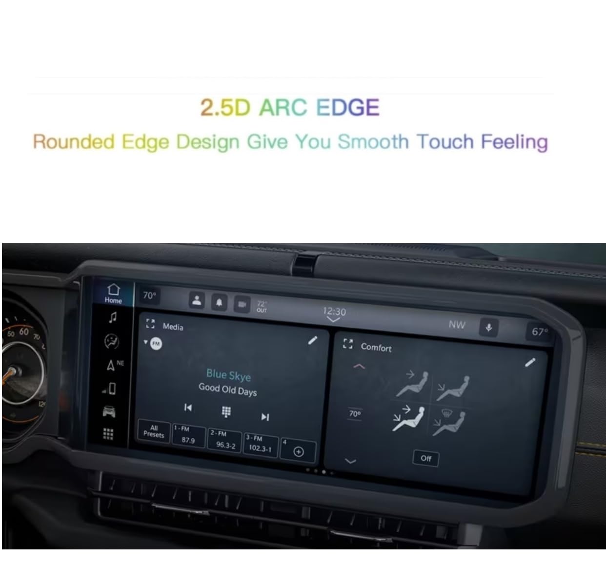 SSSKY Premium 12.3 Inch Screen Protector for 2024 Jeep Wrangler Uconnect 5 System - Anti-Explosion & Scratch Resistant, HD Clear Touchscreen Protector | Perfect for Off-Road Adventures & Daily Driving Protection