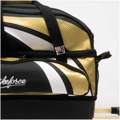 KR Strikeforce Cruiser Lux Double Roller Gold Bowling Bag - Premium Bowling Equipment for Men & Women - Perfect for League Play, Tournaments & Practice Sessions