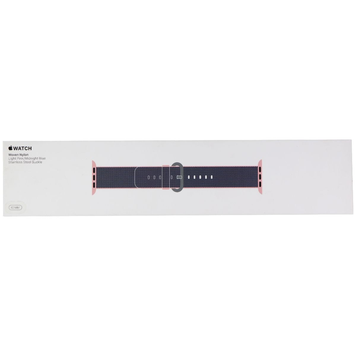 Apple Watch 42mm & 44mm Woven Nylon Replacement Band - Light Pink & Midnight Blue | Comfortable & Durable Sport Strap for Workouts, Running & Everyday Wear