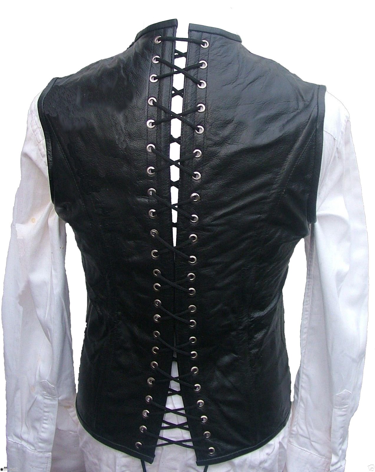 Men's Black Leather Waistcoat Vest - Victorian Style Steel Boned Corset for Gothic & Military Fashion | Perfect for Cosplay, Steampunk & Alternative Fashion Events