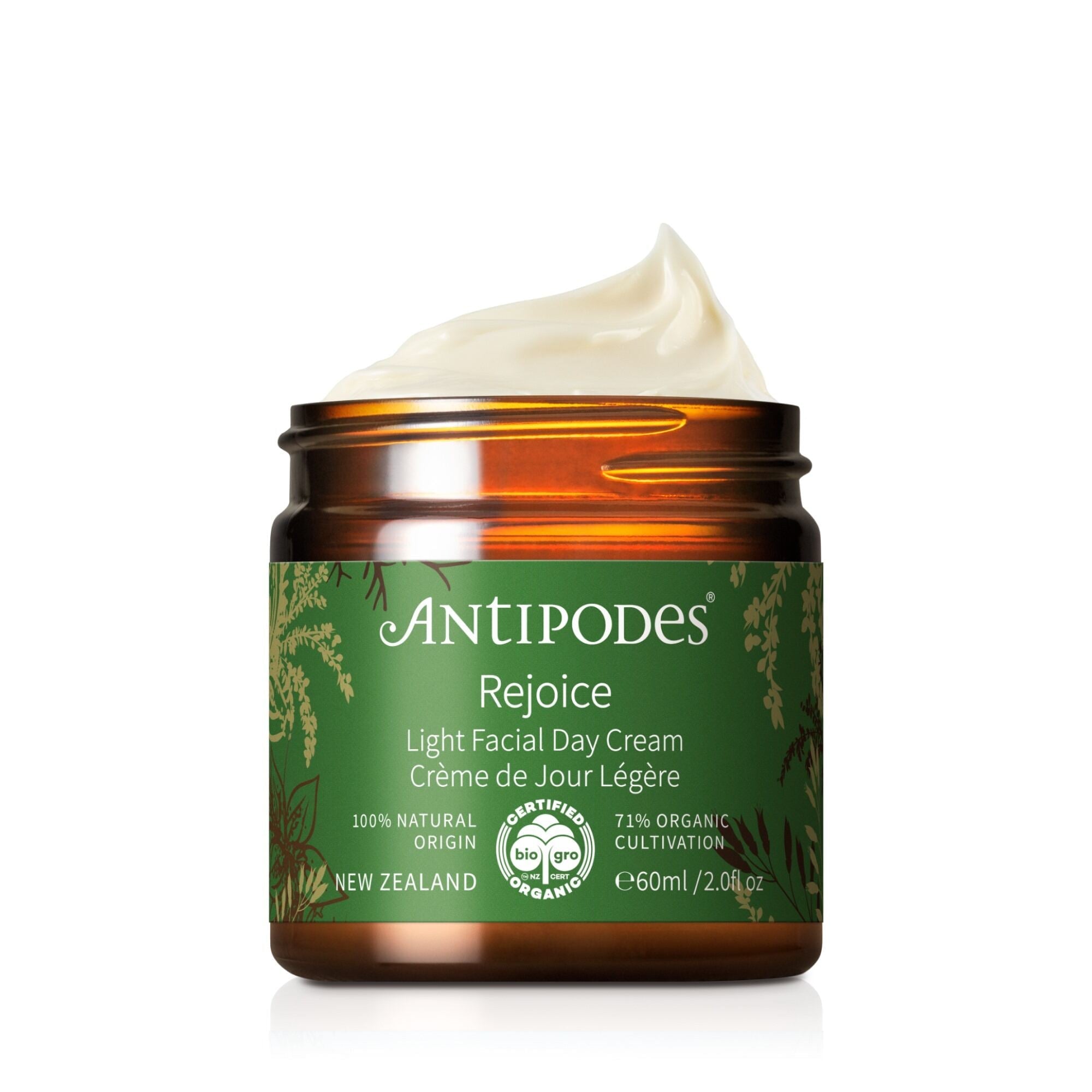 Antipodes Organic Rejoice Light Facial Day Cream - Hydrating & Nourishing Moisturizer for Dry & Sensitive Skin | Daily Skincare Routine, Morning Hydration, Natural Glow Boost