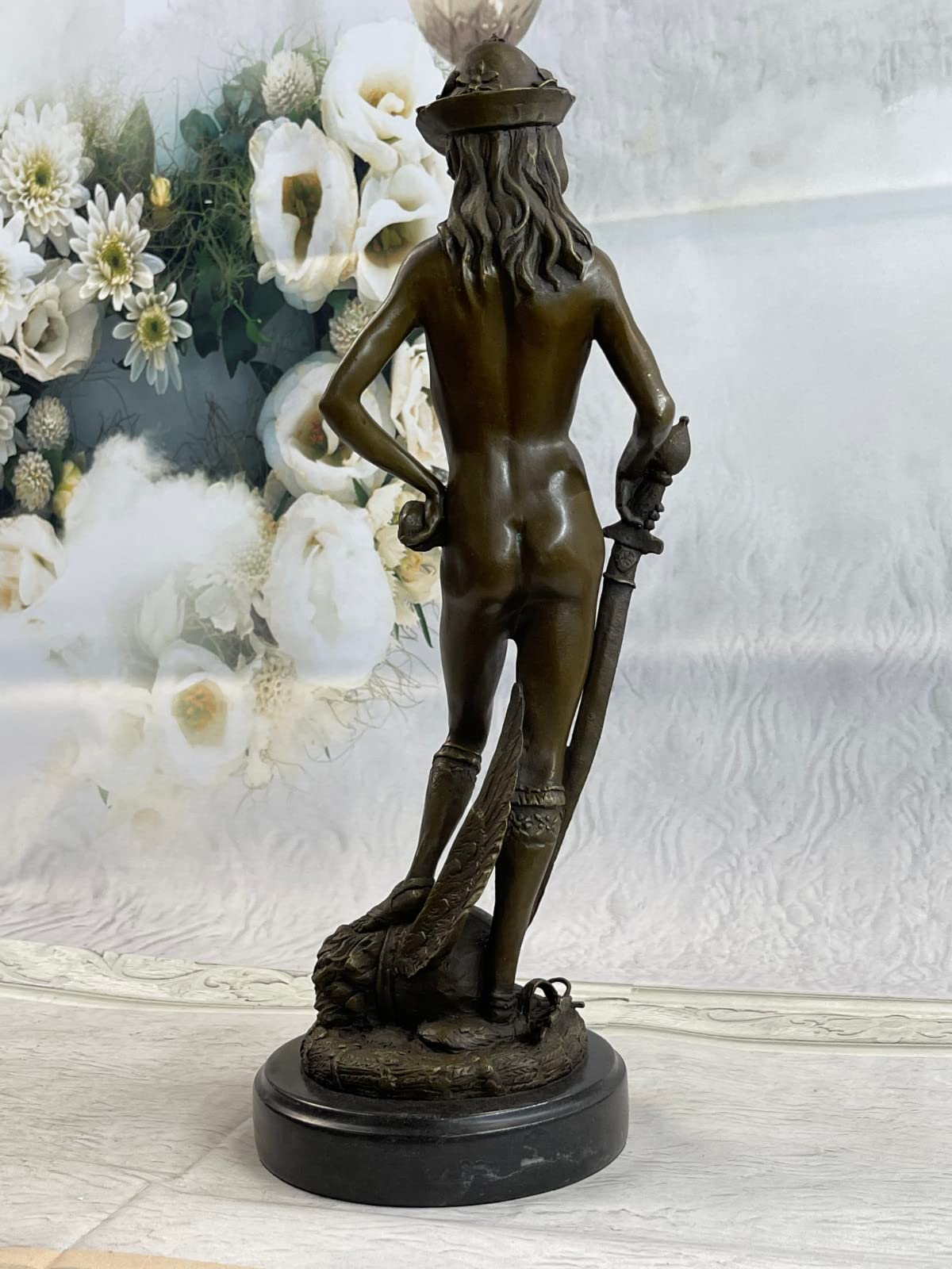 Statue of David by Donatello - 100% Solid Bronze Sculpture for Home & Office Decor | Renaissance Art, Italian Masterpiece, Elegant Gift for Art Lovers