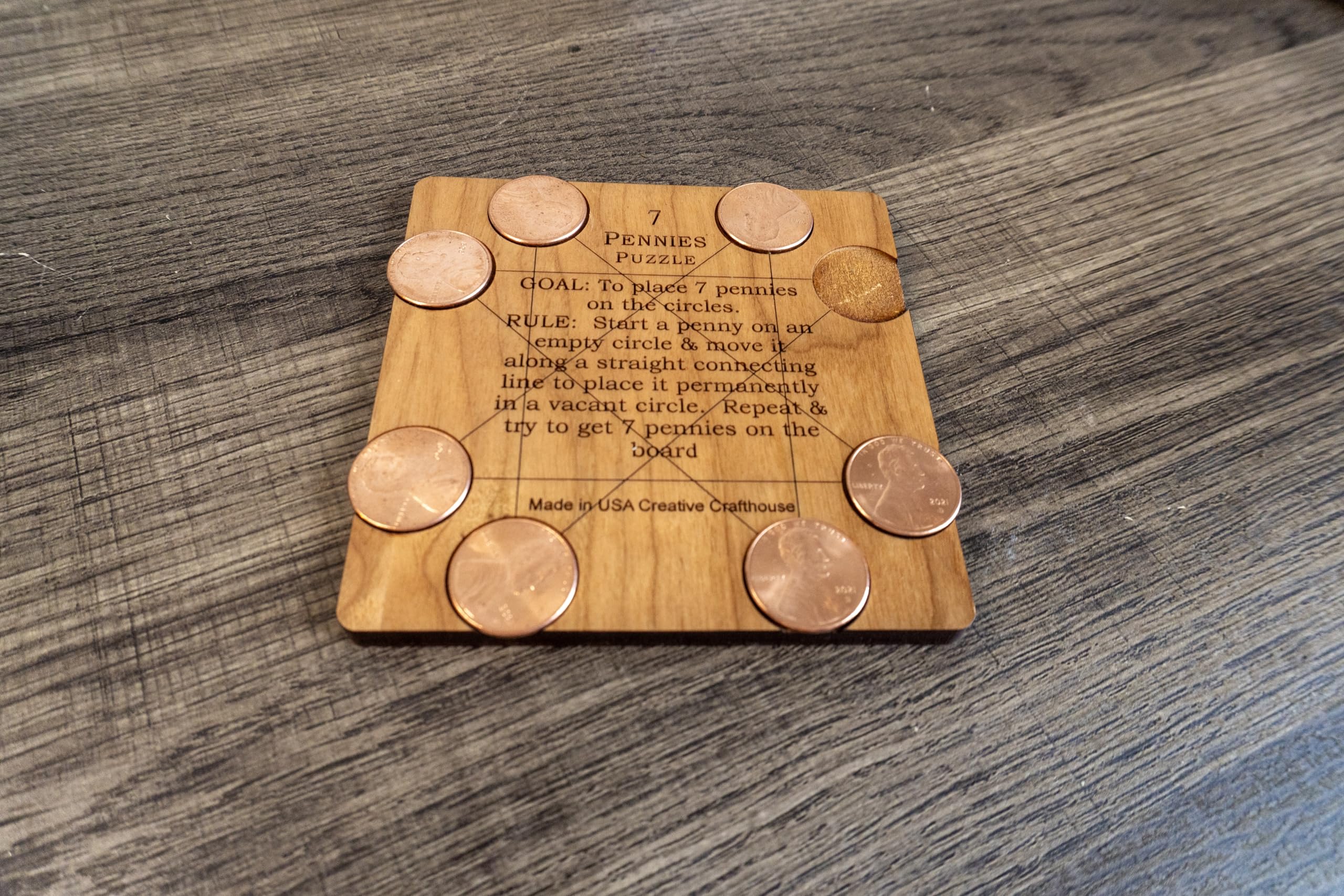 7 Pennies Puzzle - Fun & Challenging Brain Teaser Game for Kids & Adults | Perfect for Family Game Nights, Parties & Mental Exercise