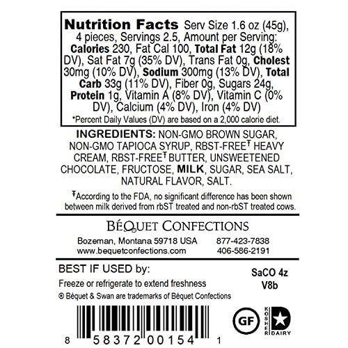 Béquet Gourmet Salted Chocolate Caramel Candy - Individually Wrapped Kosher & Gluten Free Treats - 5 LB Bulk Box - Made in Montana USA - Perfect for Gifts, Parties & Dessert Toppings