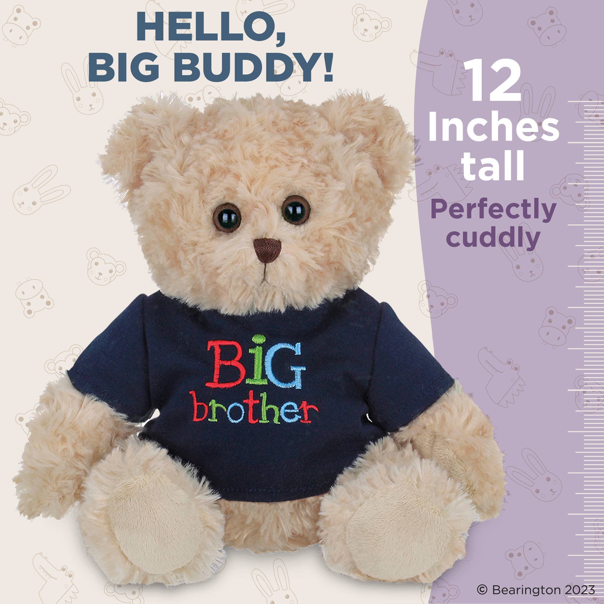 Big Buddy Big Brother Bear - Soft Plush Stuffed Animal Toy for Kids, Gifts for Boys & Girls, Nursery Decor, Cuddly Companion for Bedtime & Playtime