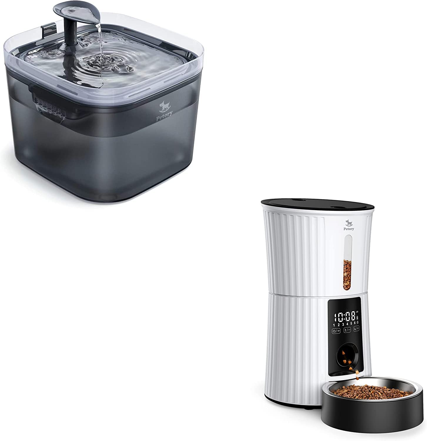 Automatic Cat Feeder with Timer & Cat Water Fountain - Smart Pet Feeder for Cats & Kittens - Perfect for Home, Office, or Travel Use
