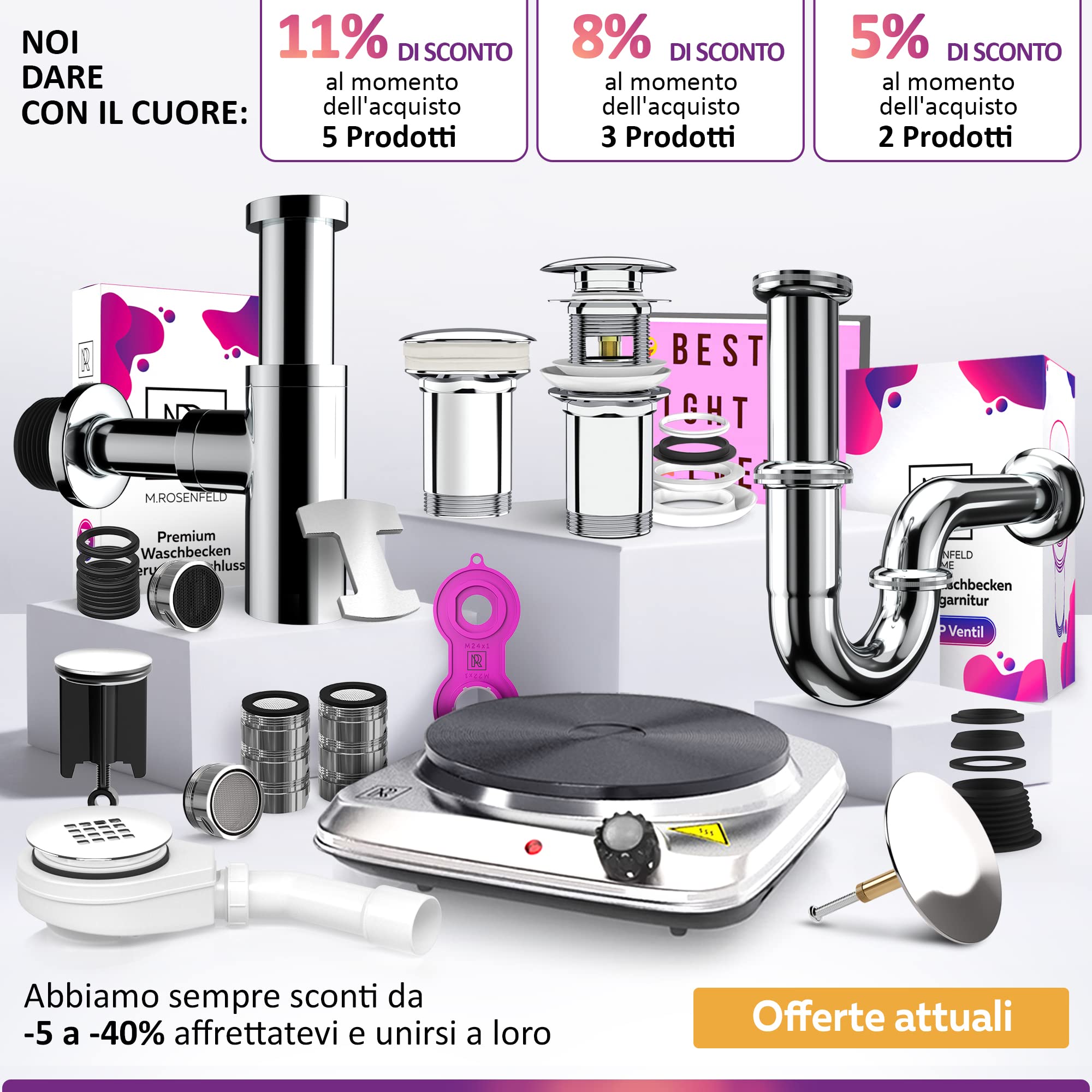 1500W Portable Electric Stove - Single Burner Induction Cooktop with 180mm Stainless Steel Plate, Overheat Protection & Thermostat | Extra Long Power Cord | Perfect for Dorm Rooms, Camping & Small Kitchens