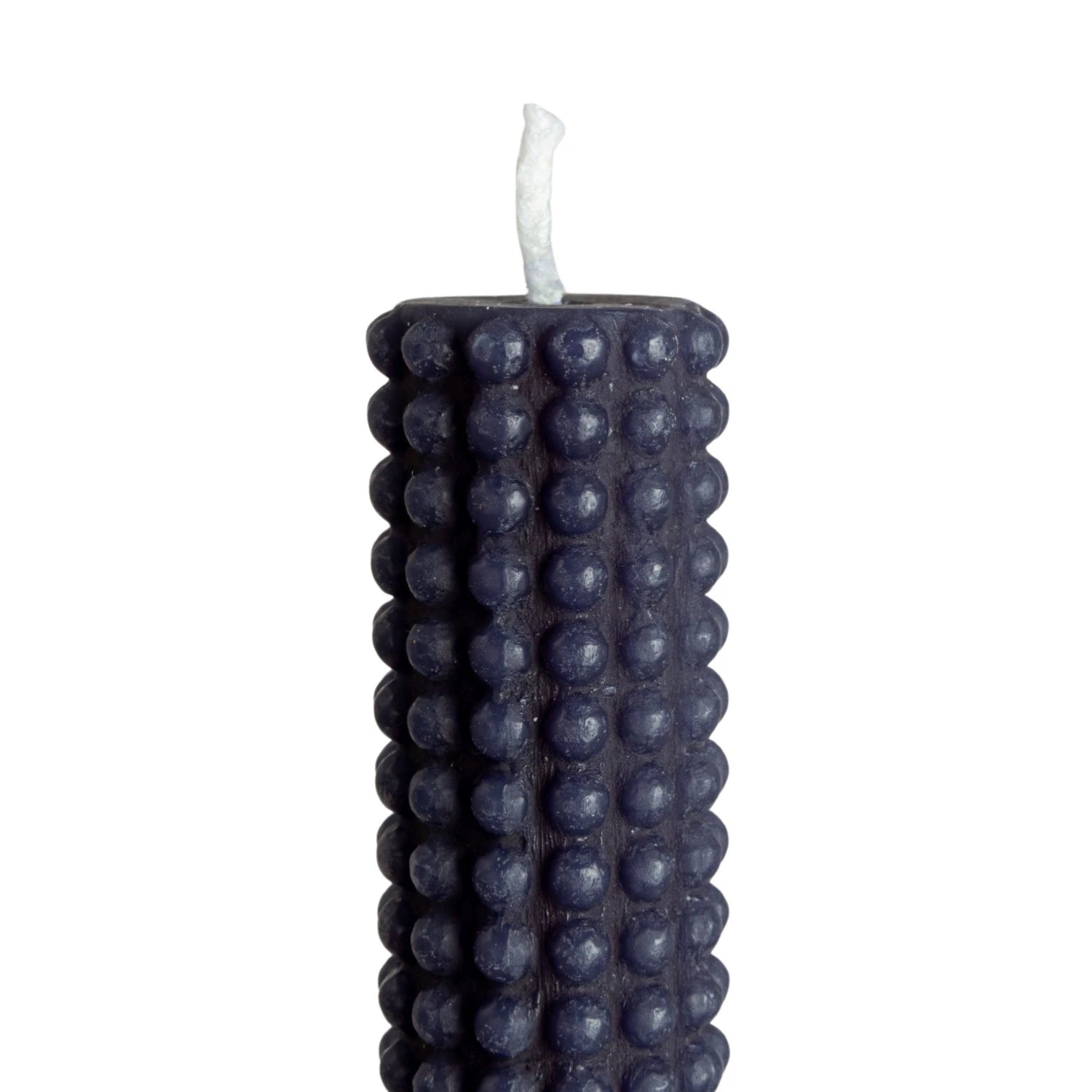 Navy Blue Hobnail Taper Candles Set of 2 - Elegant Decorative Pillar Candles for Dining Table, Wedding Centerpiece, and Home Decor