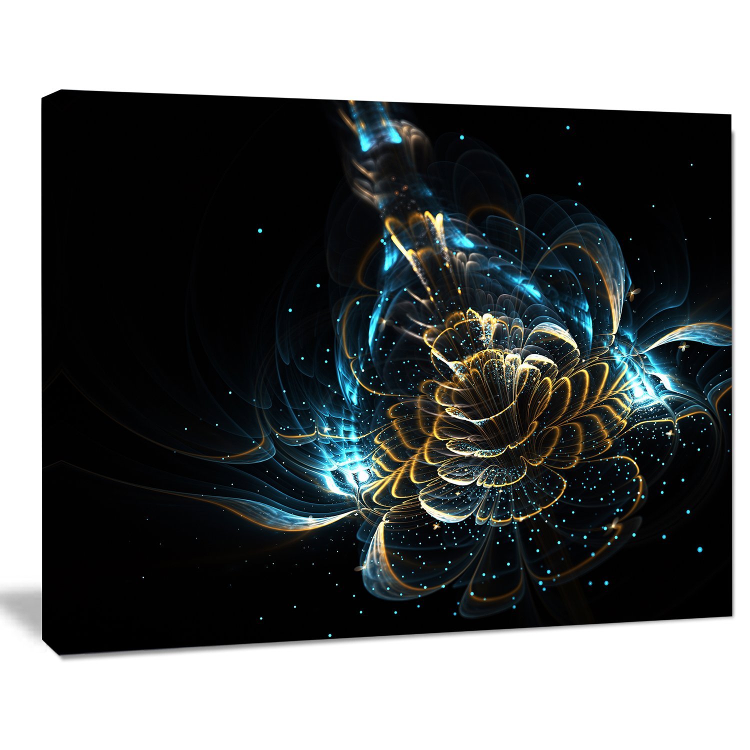 Vibrant Green & Yellow Fractal Floral Art Canvas Print - Modern Home Decor for Living Room, Bedroom & Office