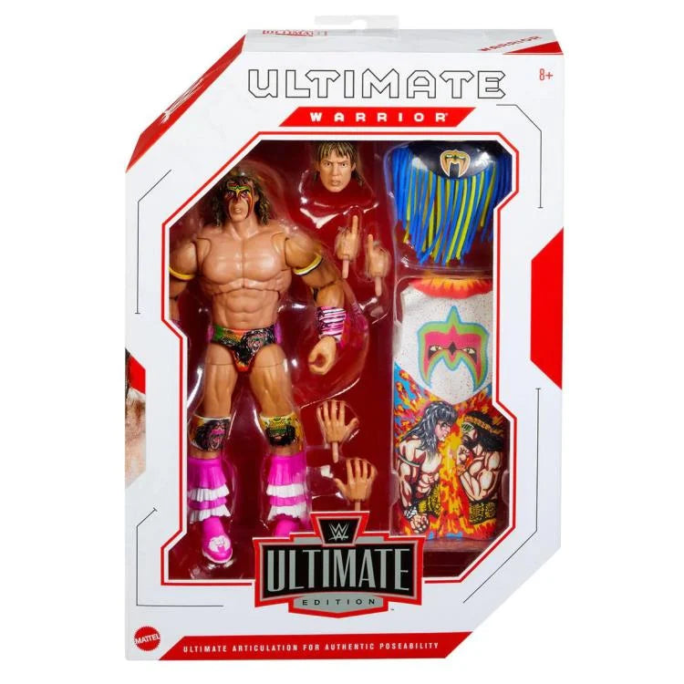 WWE Ultimate Edition 15 Ultimate Warrior Action Figure - Wrestlemania 7 Version - Collectible Wrestling Toy for Fans & Display - Perfect for WWE Memorabilia Collections & Themed Decor
