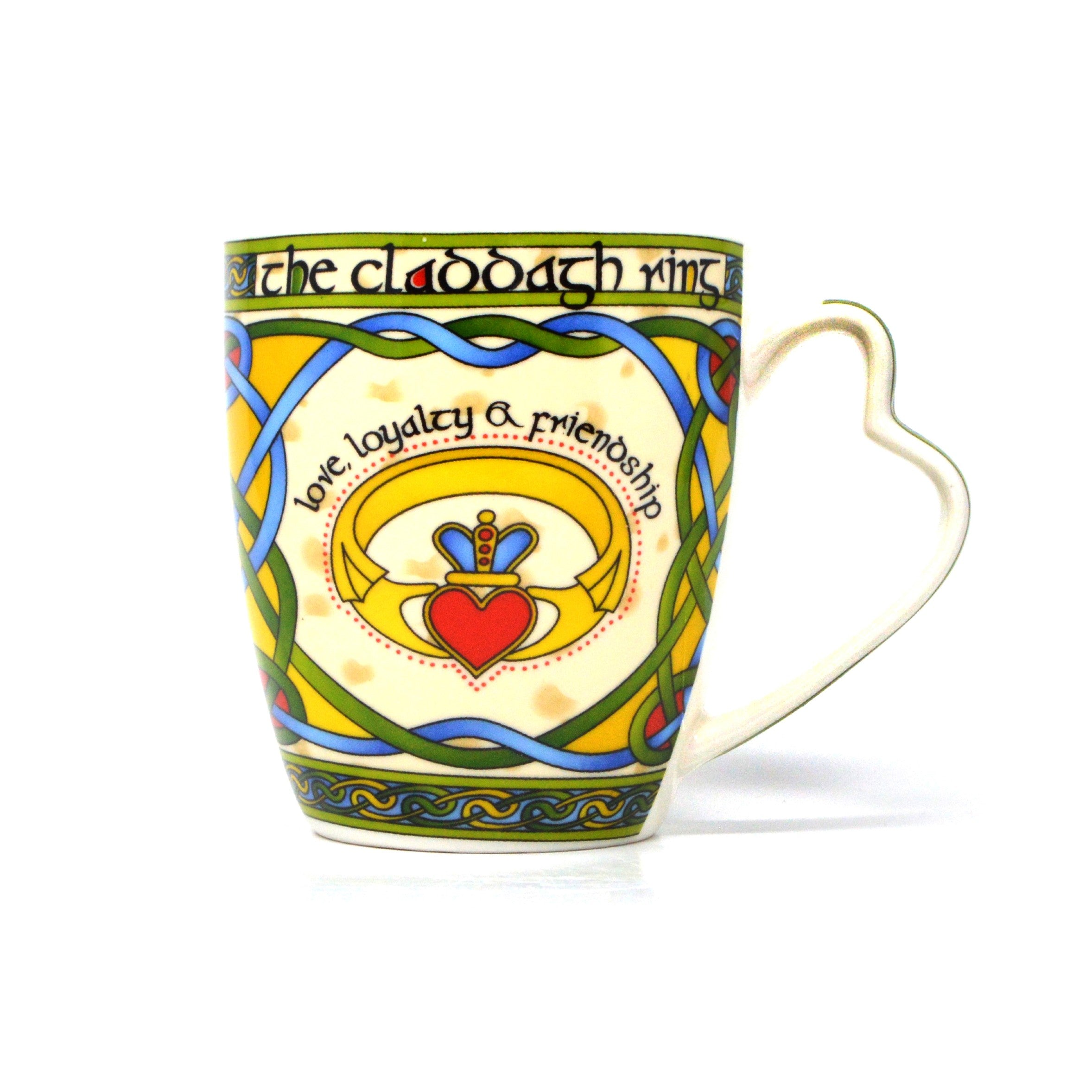 Authentic Irish Weave Claddagh Ceramic Coffee Mug - Traditional Celtic Design for Tea, Hot Drinks & Home Decor - Perfect Gift for St. Patrick's Day & Irish Heritage Lovers