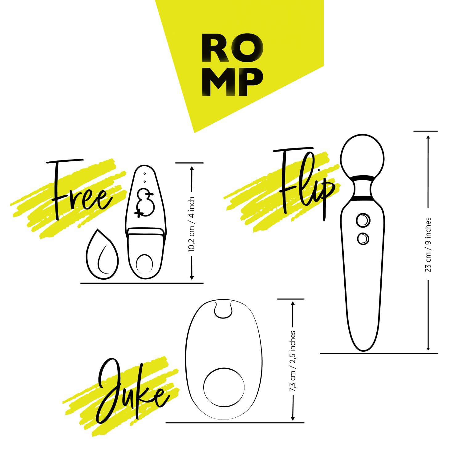 Premium ROMP Pleasure Kit - 3X Vibrator Set for Women & Couples | Clit Stimulator, Wand Massager & Vibrating Cock Ring | Waterproof Adult Toys for Sensual Play | Perfect Gift for Anniversary & Romantic Nights