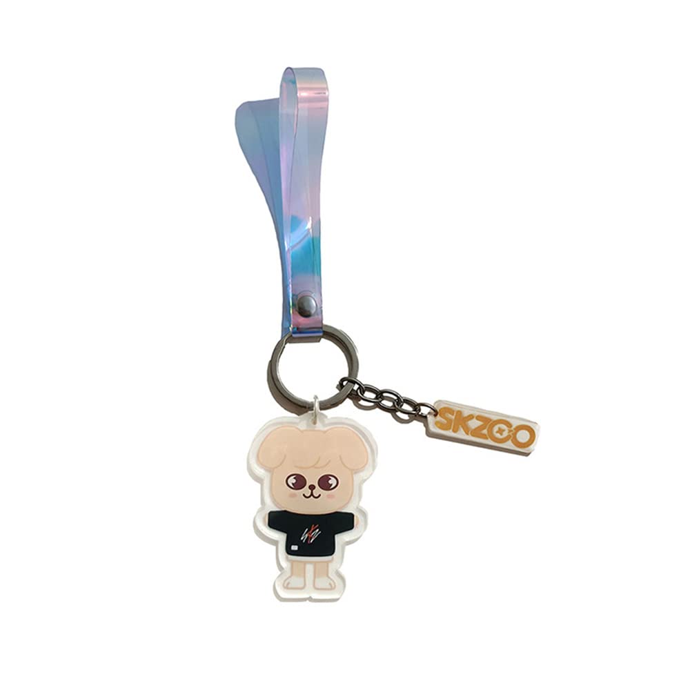 Stray Kids SKZOO Cartoon Laser Phone Lanyard - Acrylic Keychain & PVC Bag Pendant - Kpop Merch Accessories for Concerts, Fan Meetings, and Daily Use