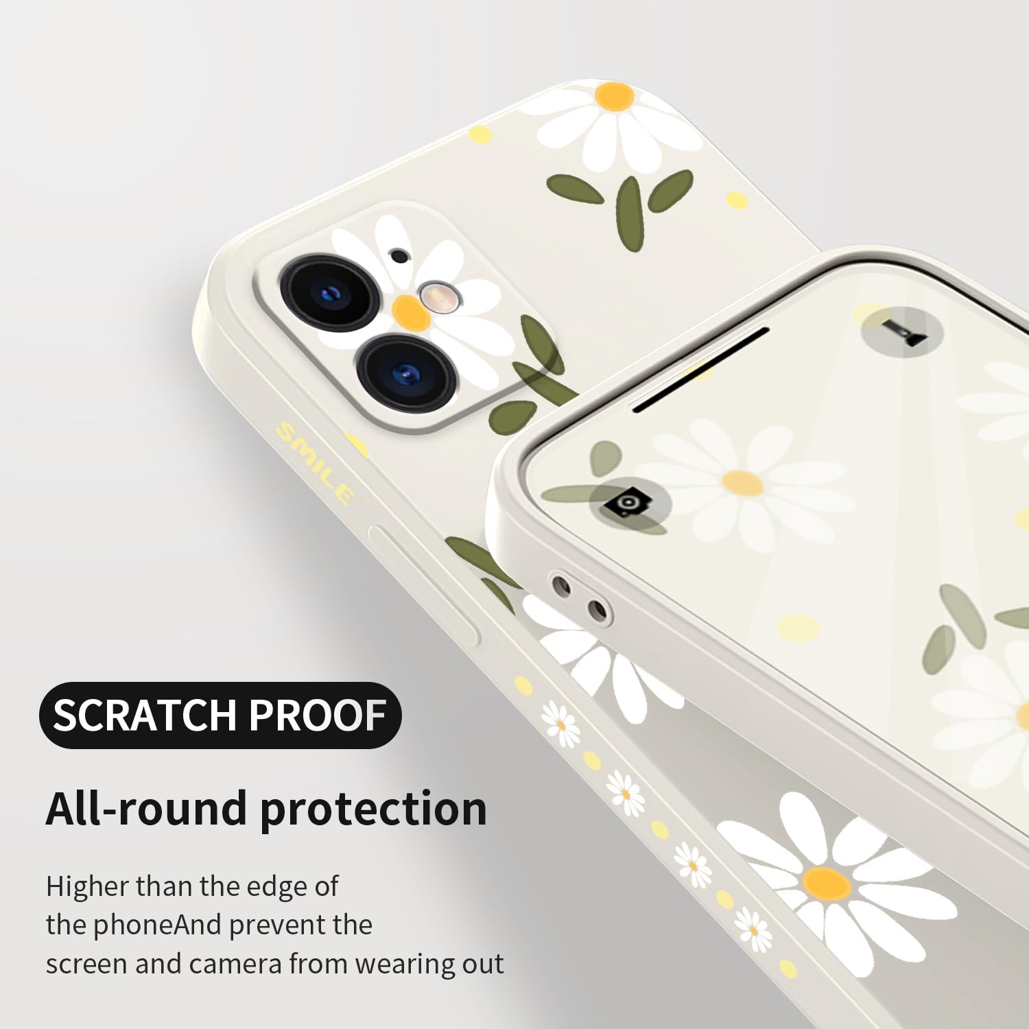Shockproof iPhone 11 Case with Creative Chrysanthemum Design - Slim Soft Protective Phone Cover for iPhone 11 (Daisy White) | Perfect for Everyday Use, Travel & Outdoor Activities