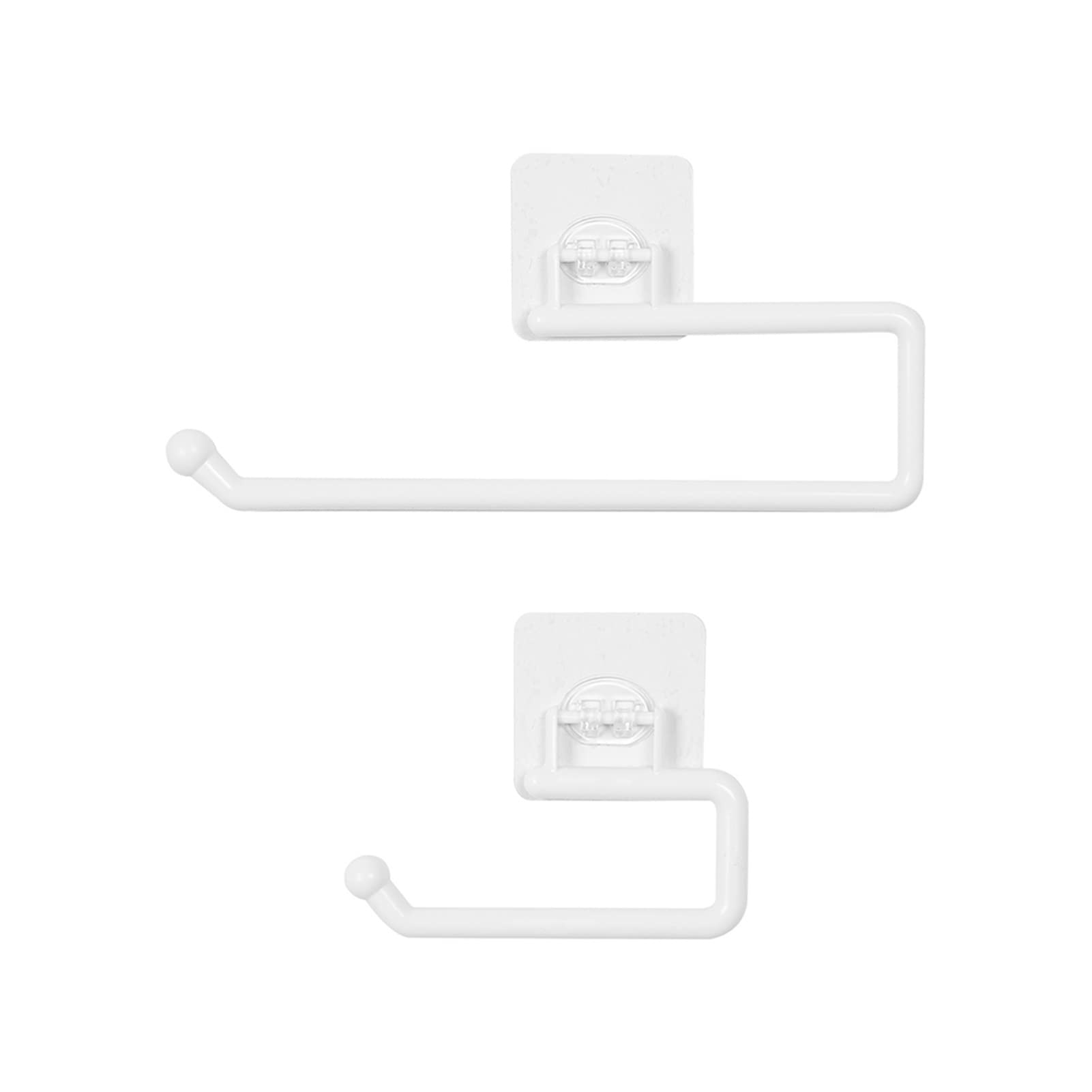 White Hanging Roll Paper Holder - Bathroom & Kitchen Tissue Towel Storage Organizer Rack | Space-Saving Home Improvement Supplies for Toilet, Kitchen & Laundry Room Organization