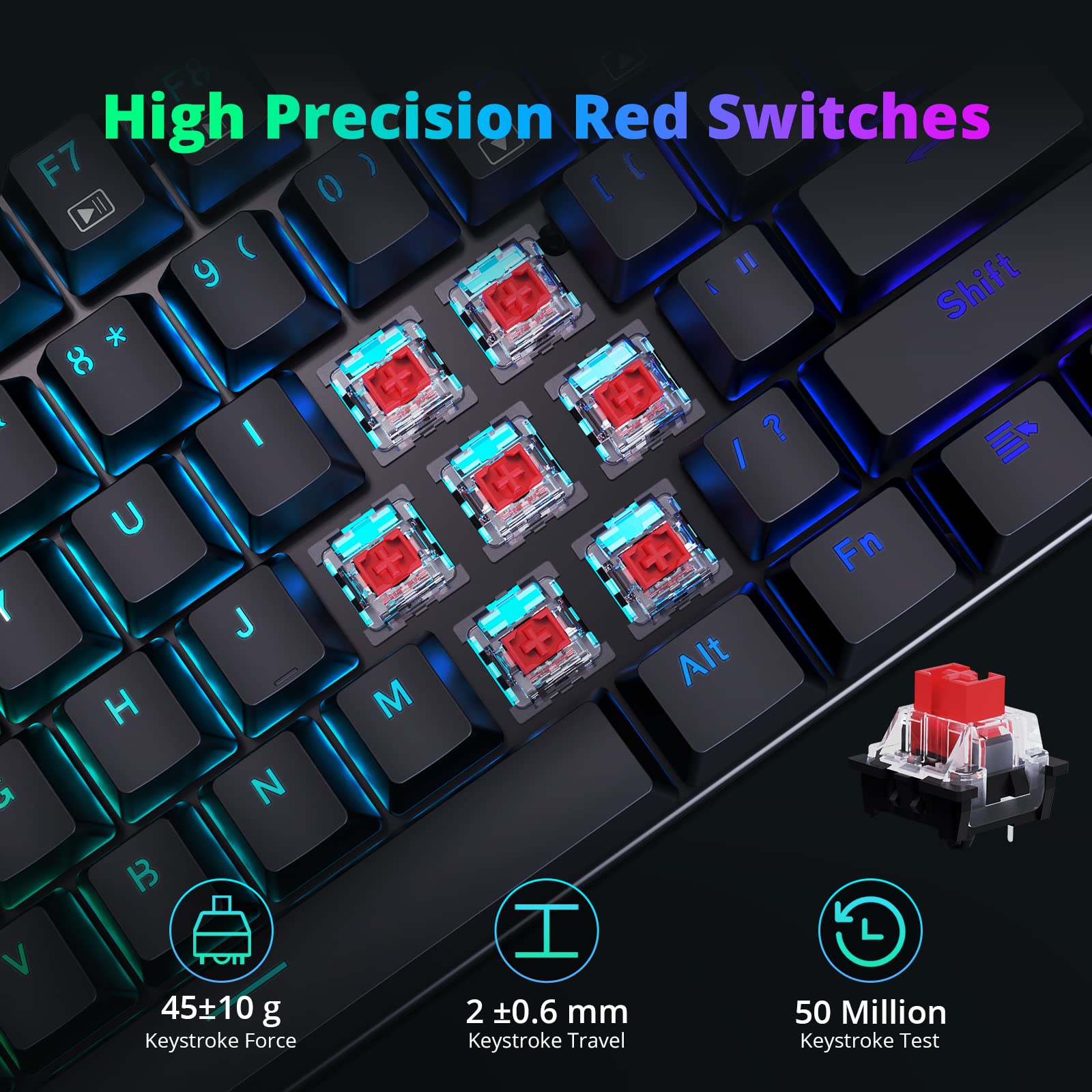 Redragon K565 RGB Mechanical Gaming Keyboard with Blue Switches & M910-K Wired Gaming Mouse Combo - Perfect for PC, PS4, Xbox Gaming & Office Work