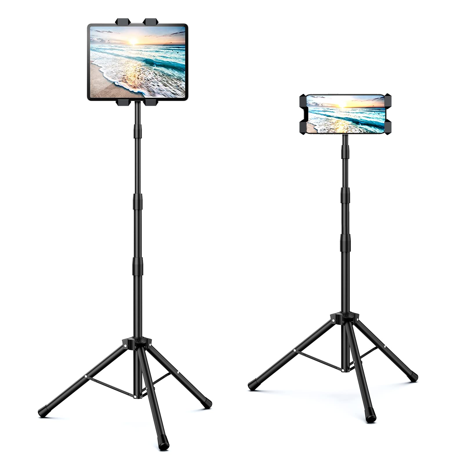 Adjustable Floor iPad Stand with 360° Rotation - Universal Phone & Tablet Holder for iPad Pro 12.9, iPad Air, Mini, Kindle (5.5