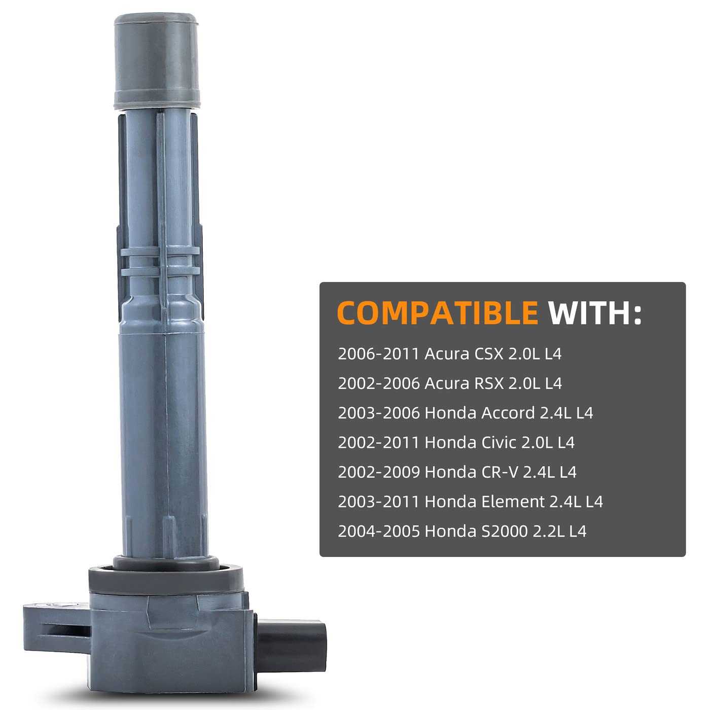 New Ignition Coil Set - Compatible with Honda CSX RSX Accord Civic CR-V Element S2000 2.0L 2.2L 2.4L L4 - Direct Replacement for C1382 UF311 UF583 - Perfect for Engine Performance & Smooth Driving