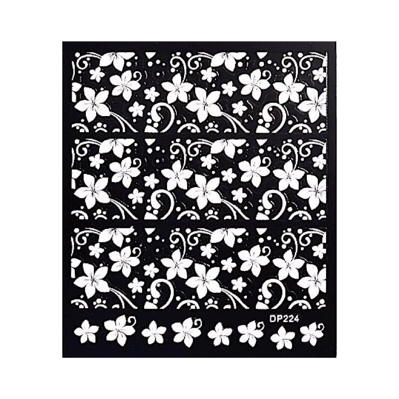 Elegant White Floral Lace Nail Art Stickers - Self-Adhesive Nail Decals for Women - Perfect for Weddings, Parties & Special Occasions