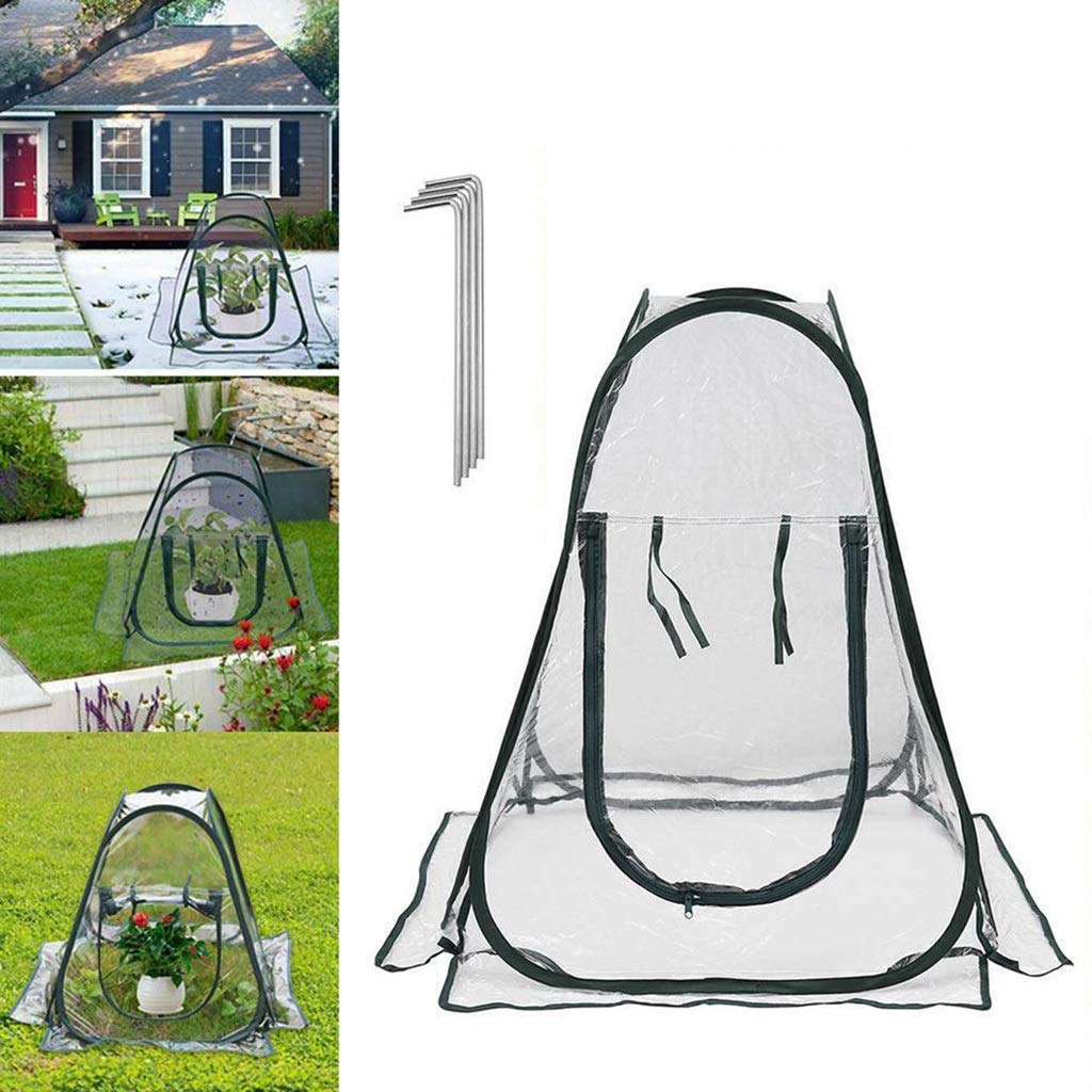 ZWWS-YJ Tingyuan Pop Up Greenhouse - Small Indoor & Outdoor Mini Greenhouse for Plants, Flowers & Gardening - Easy Setup Backyard Flower Shelter & Pot Cover - Perfect for Balcony, Patio & Garden Use