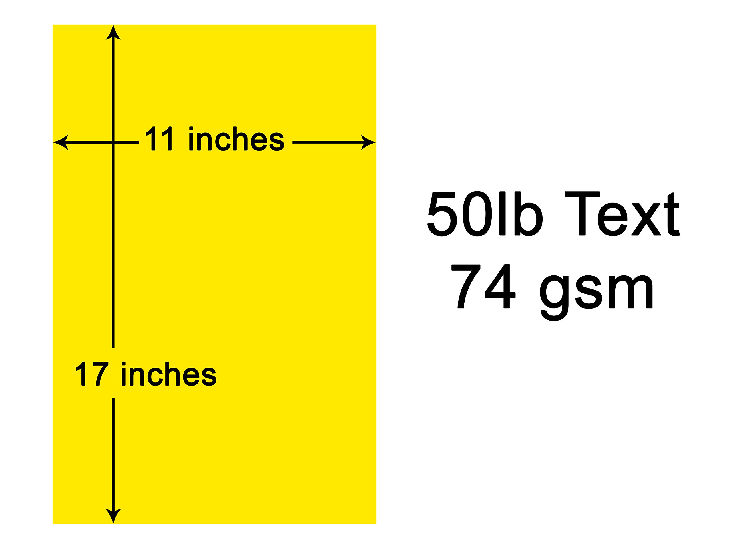 11x17 Neon Yellow Fluorescent Paper - 20lb Bond (75GSM) - 500 Sheets/Ream - Perfect for Signs, Flyers, Posters & Attention-Grabbing School Projects