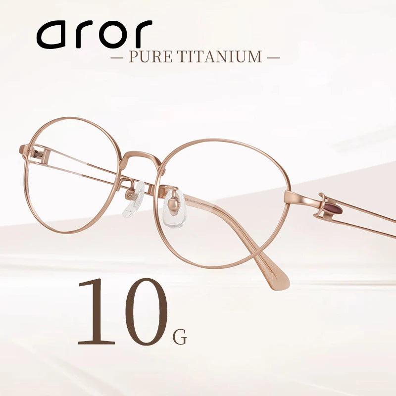 Aror Unisex Full Rim Oval Round Titanium Eyeglasses 95236 - Lightweight Durable Frame for Men & Women - Perfect for Reading, Work, and Everyday Fashion