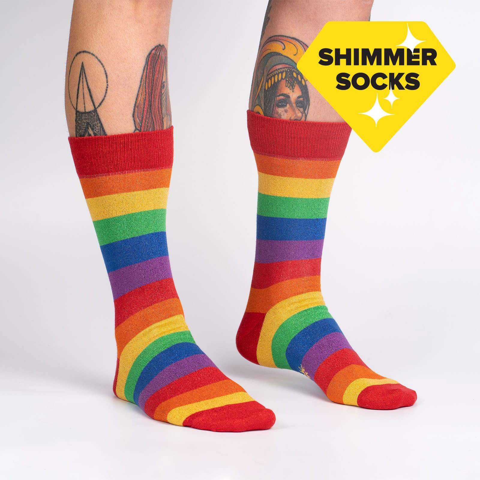 Pride Month Men's Crew Socks - Colorful Rainbow LGBTQ+ Socks for March Celebration - Comfortable Cotton Blend Socks for Everyday Wear & Pride Events