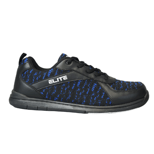 ELITE Men's Pinnacle Black/Royal Athletic Bowling Shoes - Lace-Up Comfort for League Play & Tournament Performance